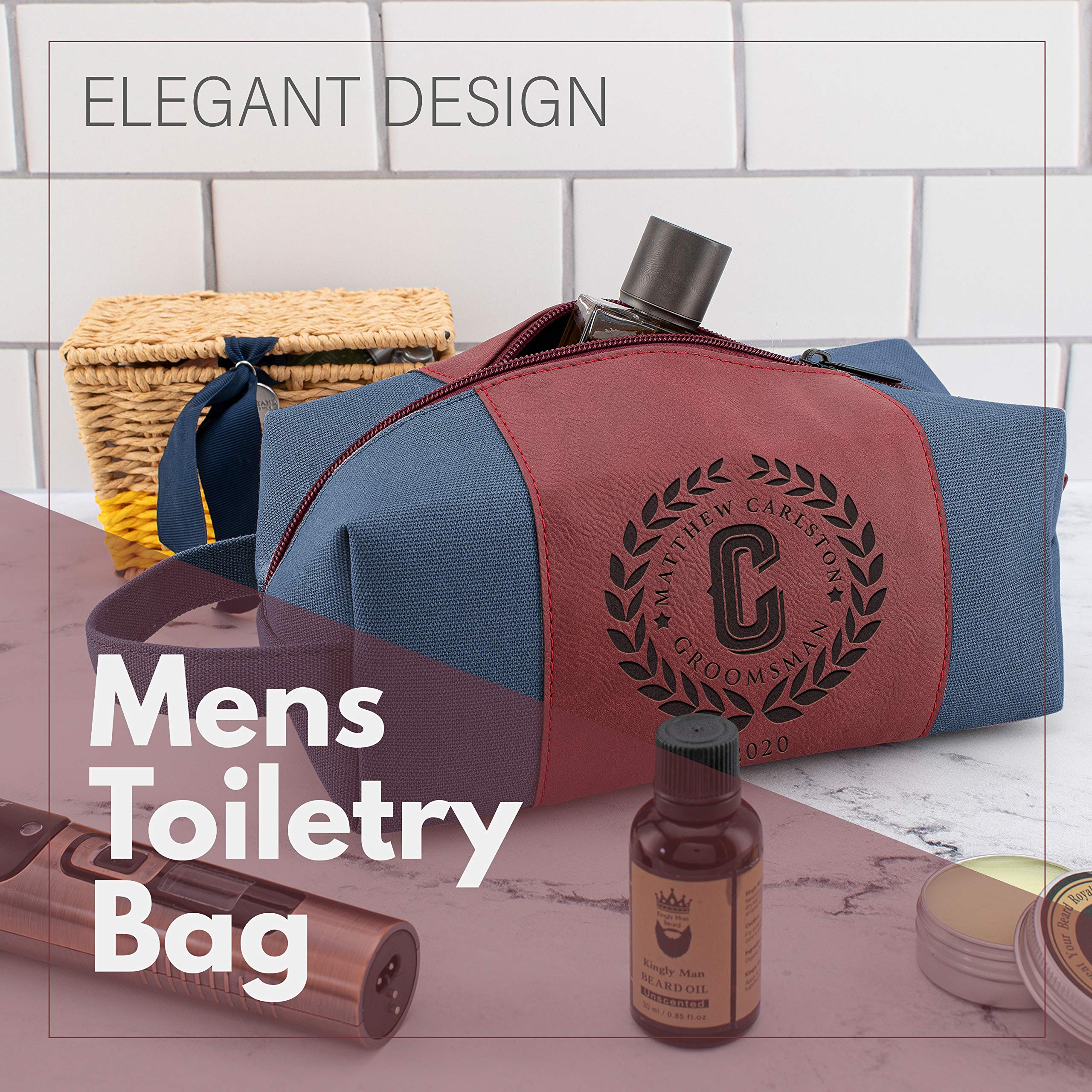 Personalized Groomsmen Gifts - Custom Monogrammed Toiletry Bags for Men | Wedding Party Gifts, Bachelor Party Essentials & Travel Accessories