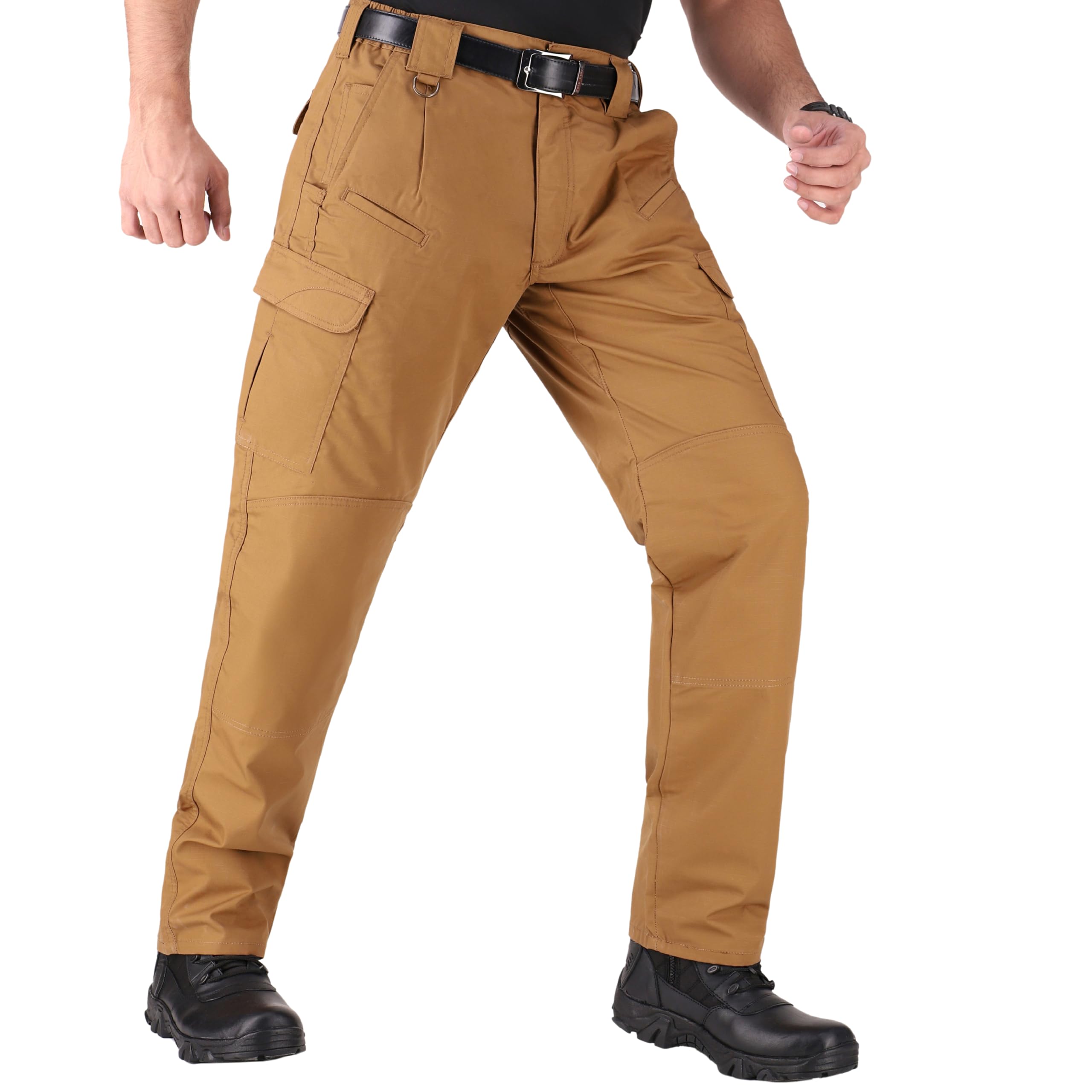 WHITEDUCK Men's Tactical Pants - Ripstop Stretch Water Resistant Cargo Work Pants with 13 Pockets for Military, Hiking & Outdoor Activities | Durable Tactical Trousers for Work, Camping & Adventure