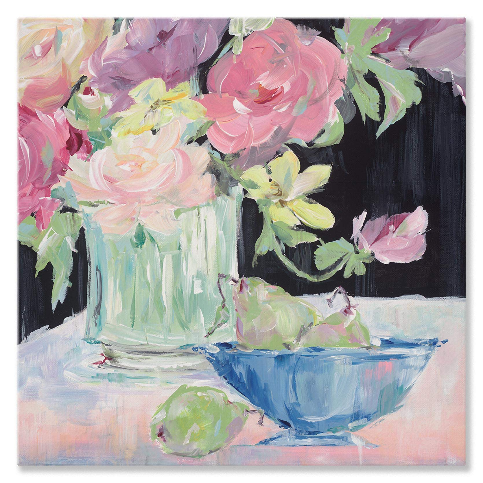 Susan Pepe GreenBox Art Fruit and Flowers Canvas Wall Art - 18x18 Inch Modern Home Decor for Living Room, Bedroom & Office