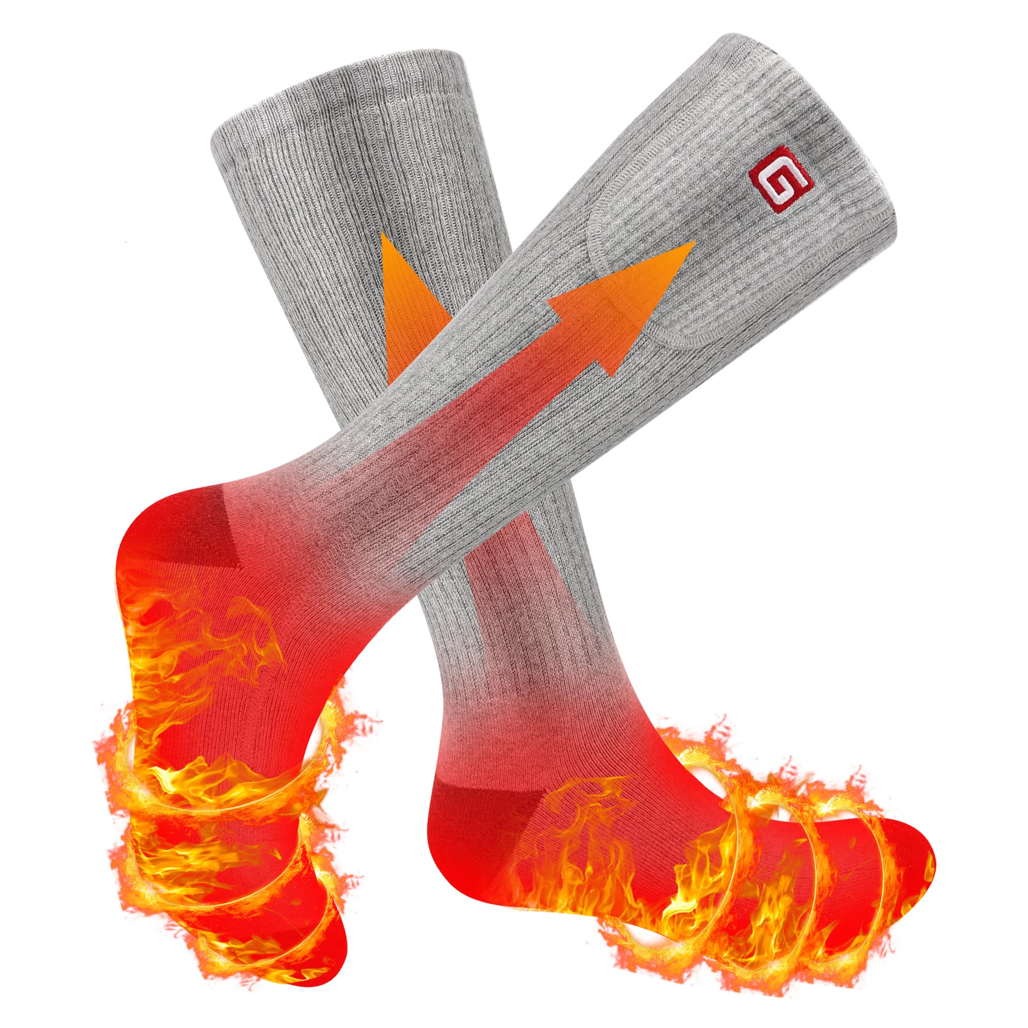 SVPRO Rechargeable Heated Socks for Men & Women - Battery Operated Winter Warm Socks with 3 Heat Settings - Electric Thermal Socks for Hiking, Camping, Skiing, Fishing, Hunting & Mountaineering - Perfect for Cold Weather Outdoor Activities & Winter Sports