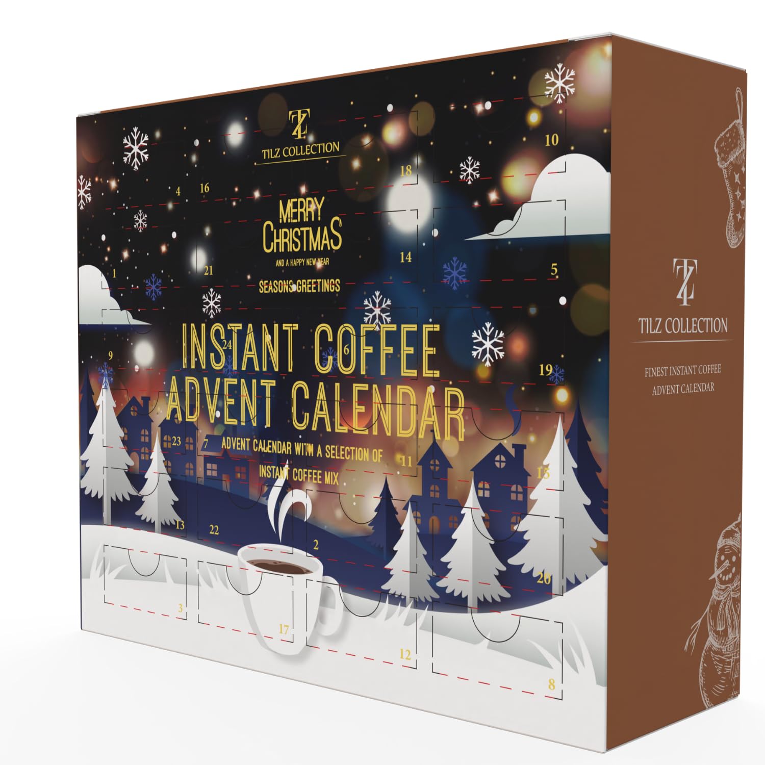 **24-Day Coffee Advent Calendar 2024 - Premium Instant Coffee Gift Set with 24 Unique Flavors for Men & Women - Perfect Christmas Gift for Coffee Lovers (Office, Home, Travel Use)**