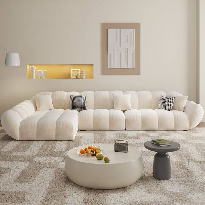 L-Shaped Left-Facing Reclining Sofa with Concealed Support for 5/4/3 Seaters - Perfect for Living Room, Home Theater & Family Gatherings