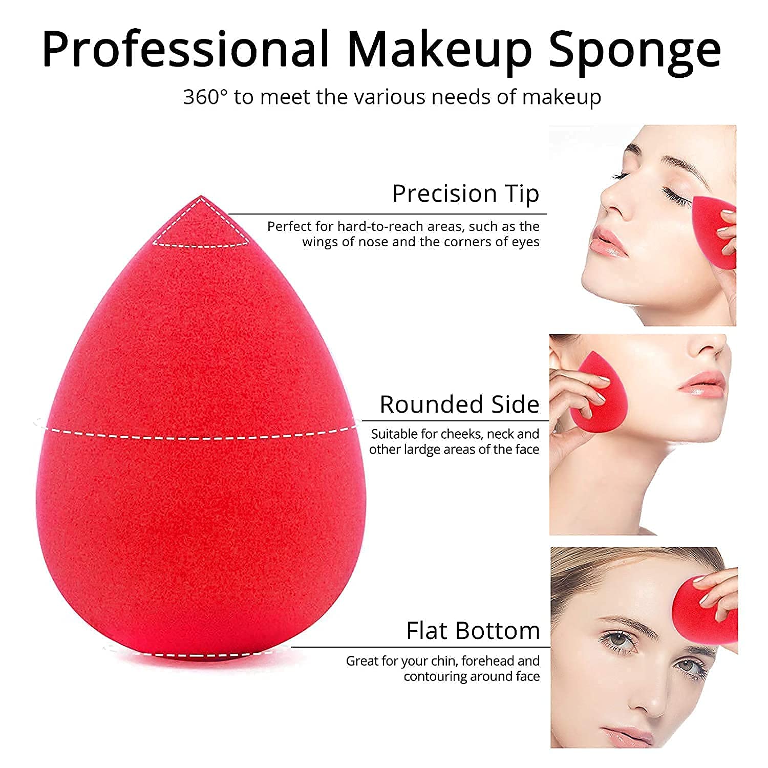 Lakyou Glow Beauty Blender Sponge Puff - 3 Pack Makeup Sponge for Flawless Foundation & Concealer Application | Soft Blending Sponge for Liquid, Cream & Powder Cosmetics | Perfect for Daily Makeup & Professional Use