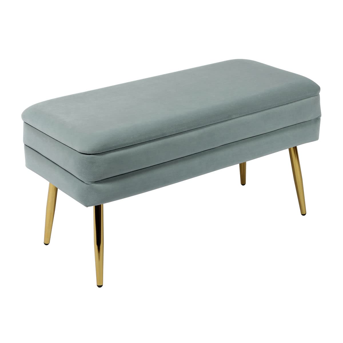 Tov Furniture Ziva Storage Bench - Upholstered Seat with Hidden Storage, Modern Entryway Bench in Sea Blue - Perfect for Living Room, Bedroom, or Hallway Organization