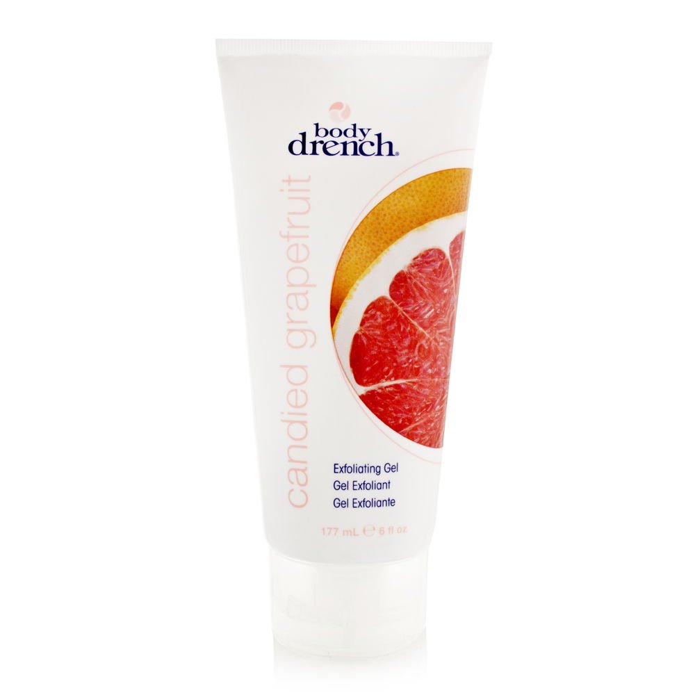 Body Drench Exfoliating Gel - Candied Grapefruit Scent, 6 oz | Gentle Exfoliation for Smooth Skin | Perfect for Shower & Spa Days