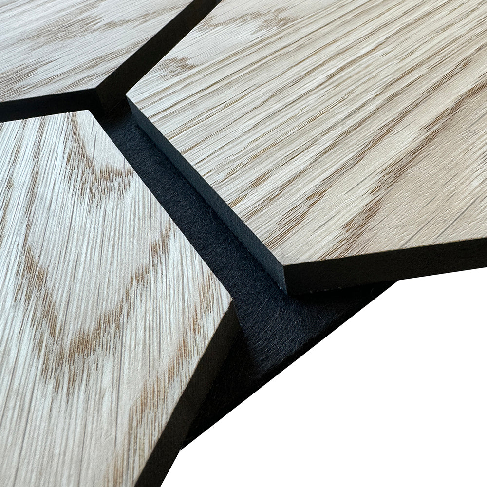 Hexagon WOODFLEX Acoustic Wood Wall Panels 2700mm x 600mm Oak Veneer - Soundproof Home & Office Decoration for Studios, Theaters, and Conference Rooms