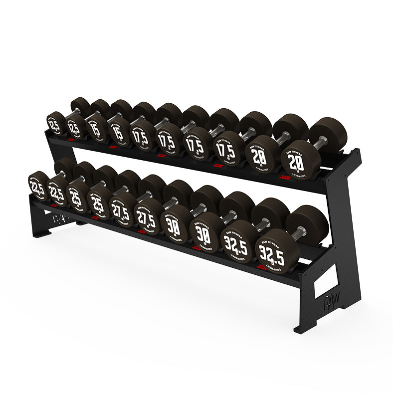 2-Tier Dumbbell CPU Round Storage Rack - Organize Computer Parts & Accessories - Perfect for Home Office, Server Room, and Tech Workshop Organization