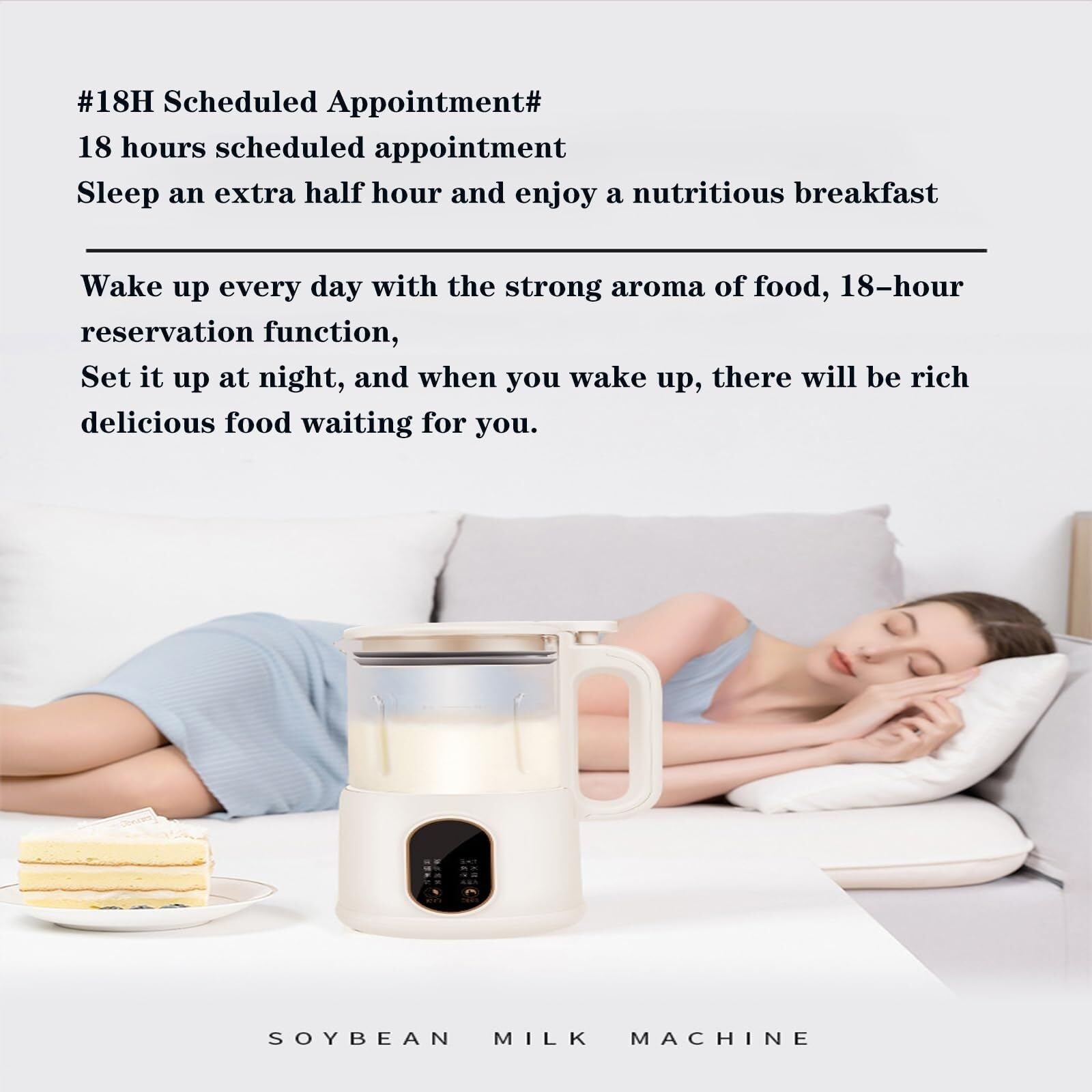 8-in-1 Mini Soy Milk Maker Machine - Automatic Nut Milk Maker & Electric Juice Blender with Self-Cleaning, 12H Preset Timer - Perfect for Homemade Soy Milk, Almond Milk & Smoothies in Kitchen