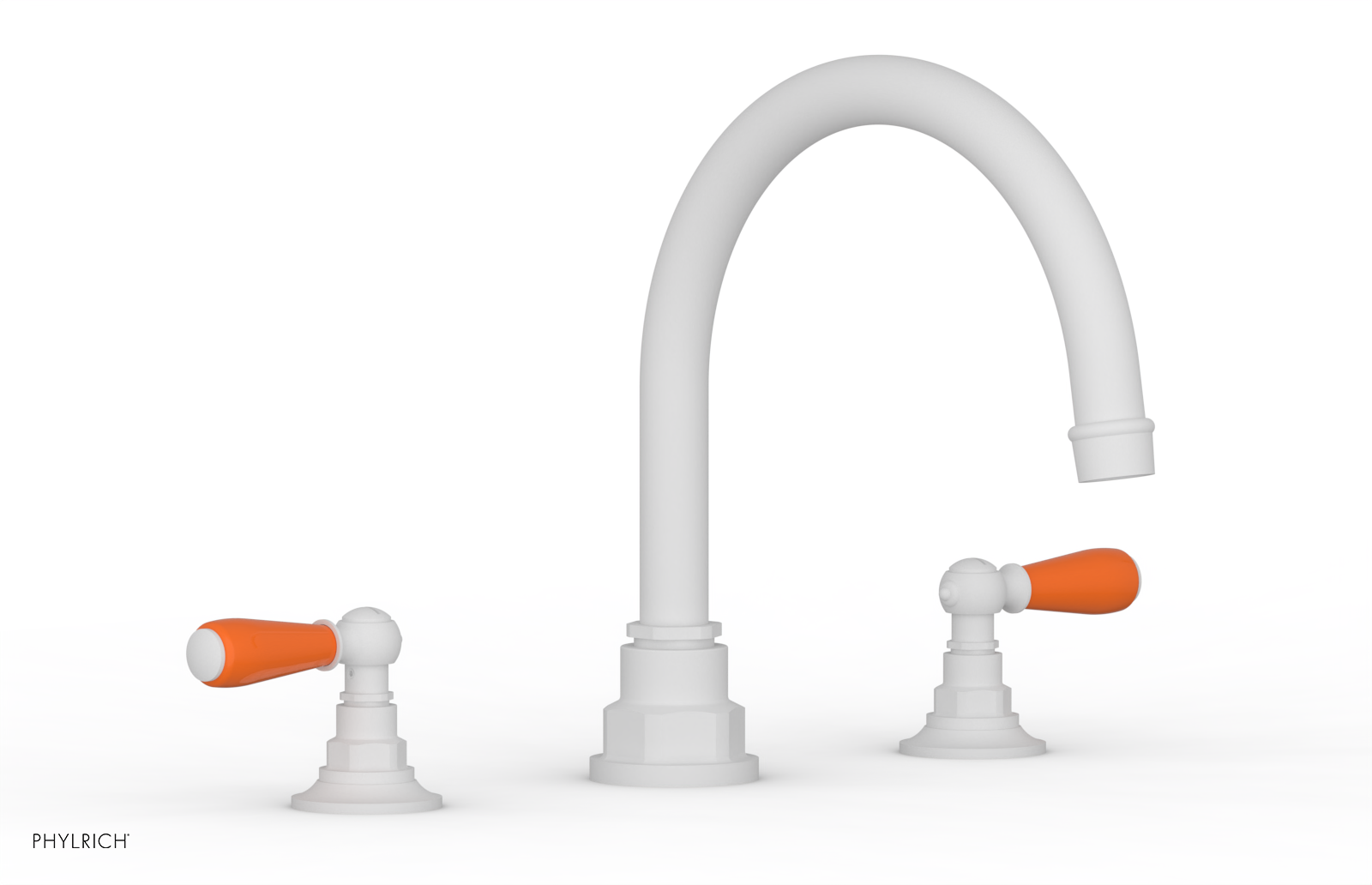 Jamestown Deck Tub Set with Lever Handles & Orange Accents - 165