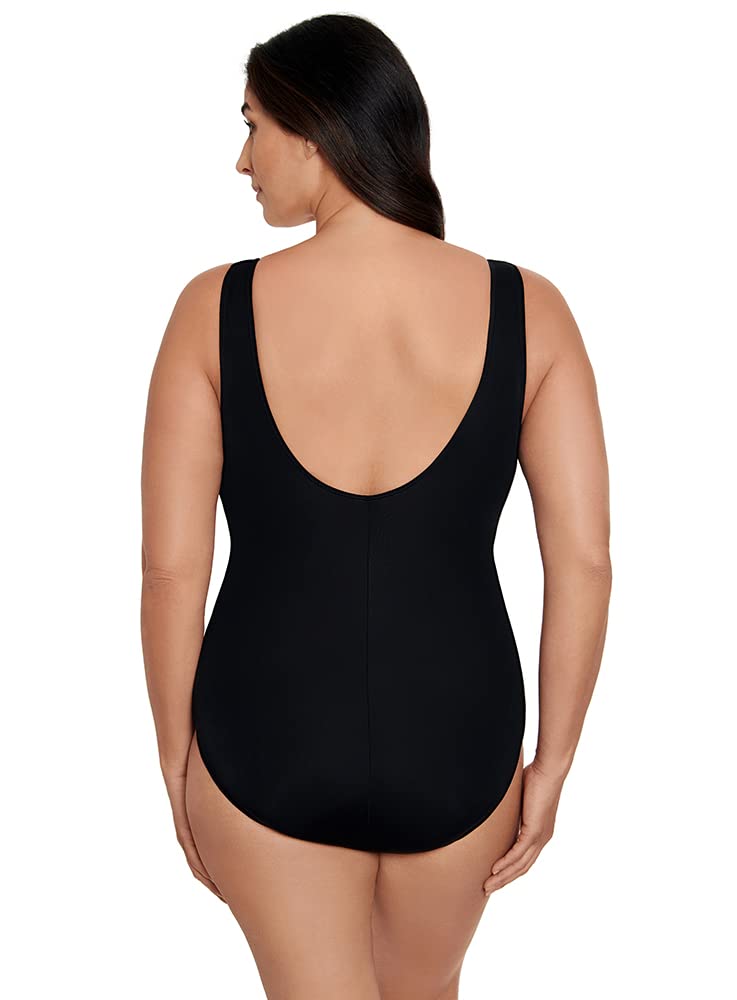 Longitude Women's One Piece Swimsuit with Tassel Ring & Surplice Neckline - Soft Cup Bathing Suit for Beach, Pool & Vacation