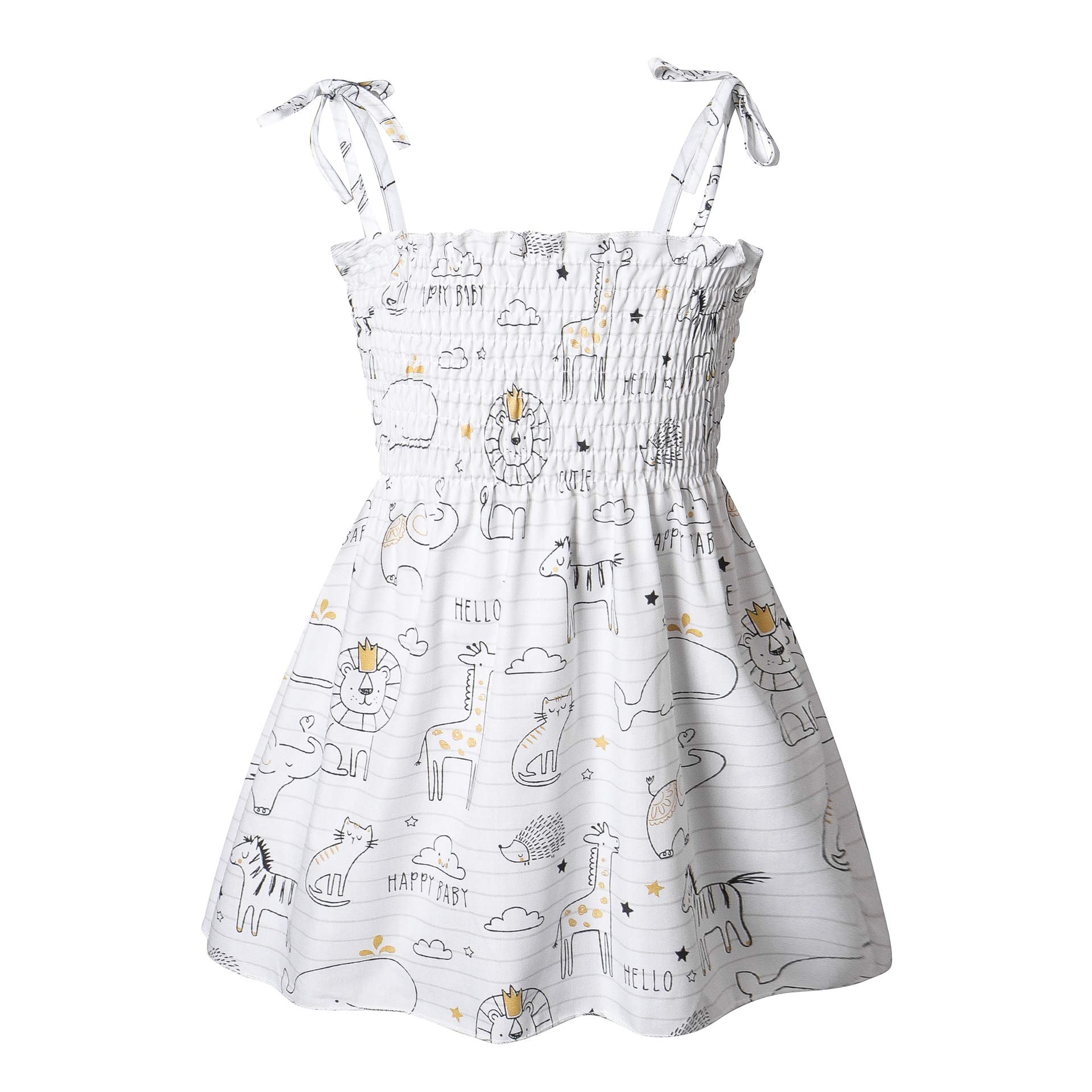 Symunnia Toddler Baby Girl Dresses - Sleeveless Spaghetti Strap Floral Princess Sundress for Summer | Perfect for Beach, Party & Outdoor Play