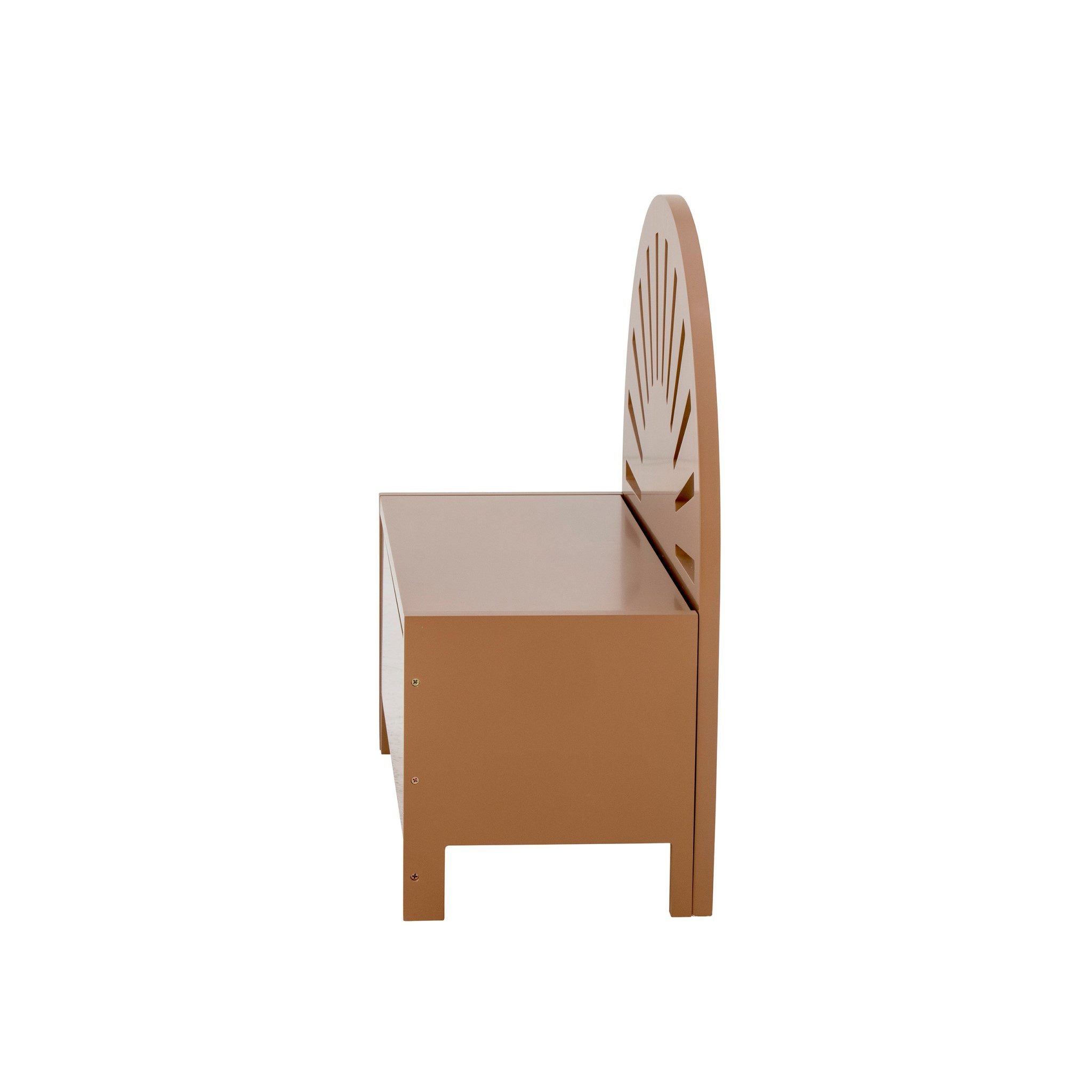 BLOOMINGVILLE Marisol Kids Bench with Storage - Brown Wooden Children's Seat Toy Organizer for Bedroom, Playroom & Nursery Decor