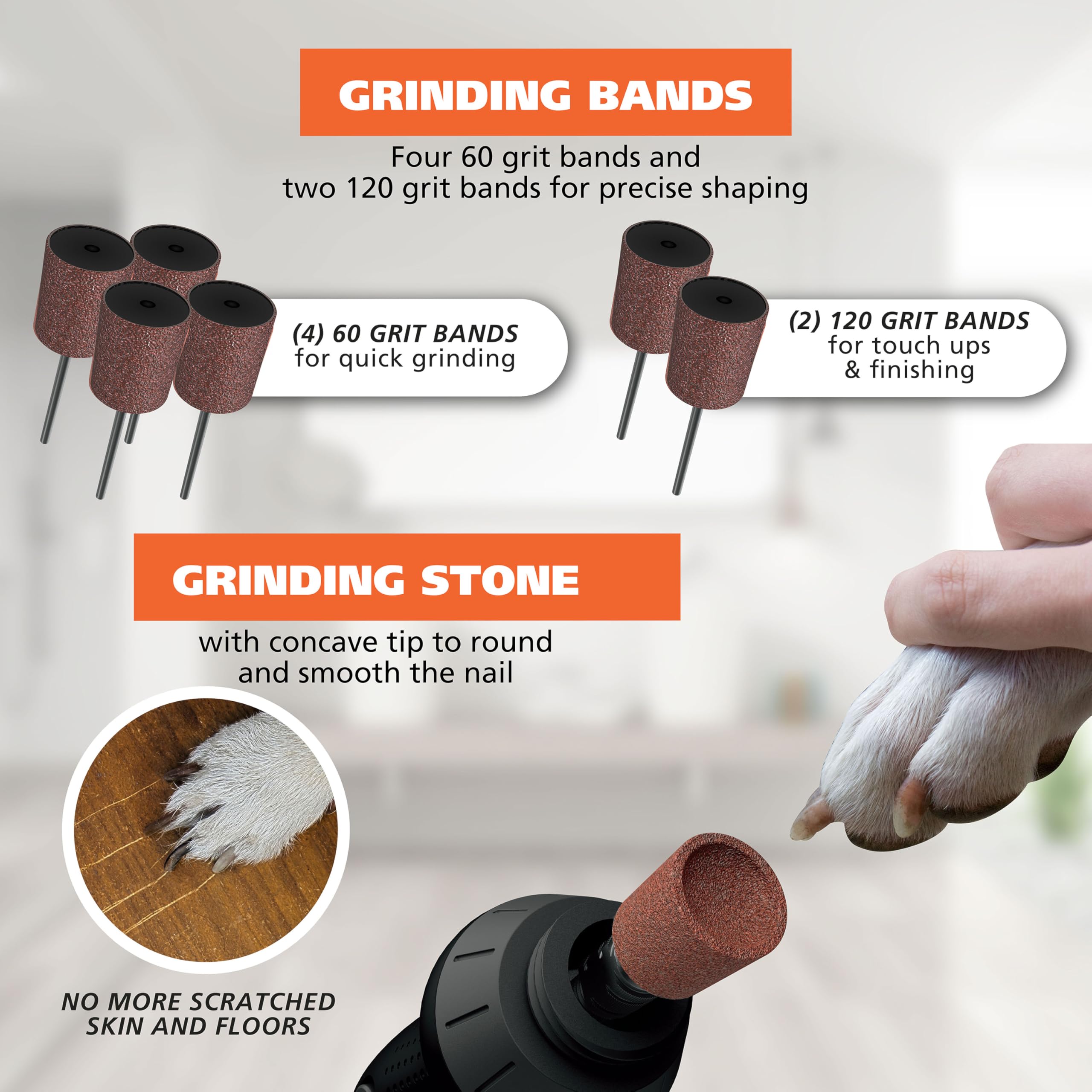 Wahl 2-Speed Battery Dog Nail Grinder with Concave Rounding Tip & Safety Guard - Safe & Precise Pet Nail Trimmer for Small to Large Dogs - Model 3026333 | At-Home Grooming & Professional Use