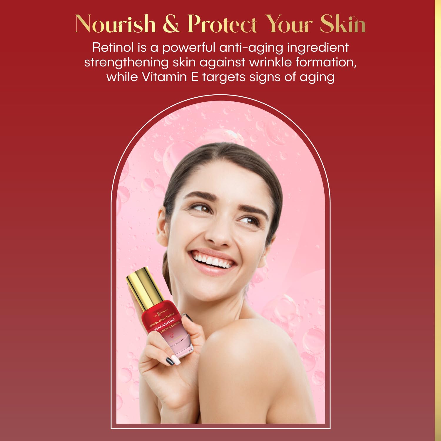 **Retinol & Vitamin E Anti-Aging Face Serum - Wrinkle Smoothing & Hydrating Serum for Soft, Glowing Skin - Dermatologist Tested, Clean Beauty, Korean Skincare - 1.69 Fl Oz - Perfect for Nighttime Routine & Daily Moisturizing**