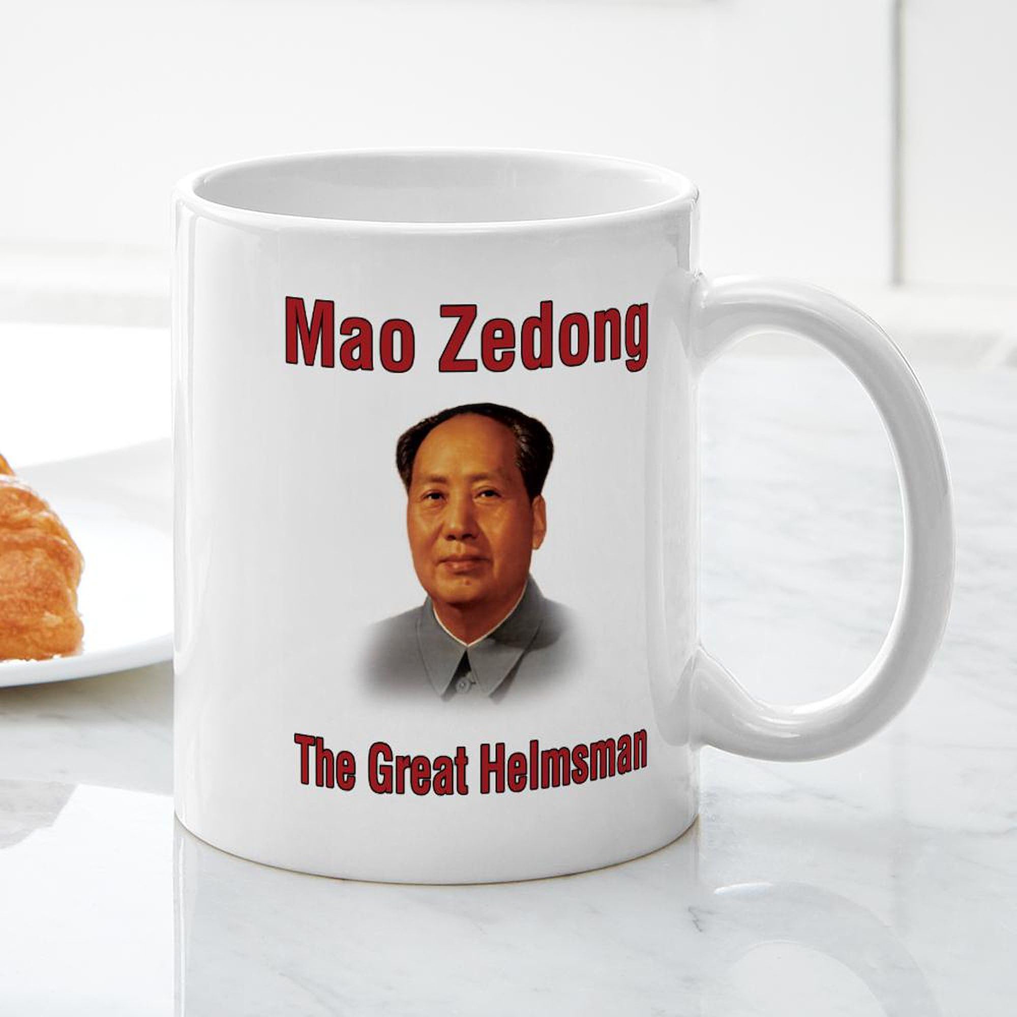 Mao Zedong 11 oz Ceramic Coffee Mug - 325 ml White Tea Cup with Handle - Perfect for Home, Office & Gift Giving - Vintage Chinese Leader Design