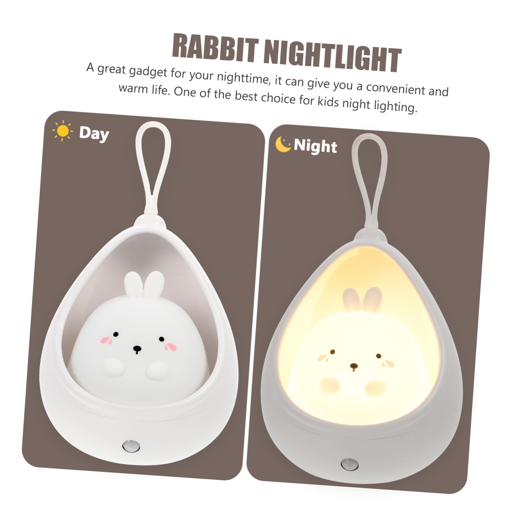 UPKOCH Cute Rabbit Night Light - Rechargeable LED Bedside Lamp for Kids, Nursery, Bedroom | Soft Glow Nightlight for Baby, Children, Home Decor & Relaxation
