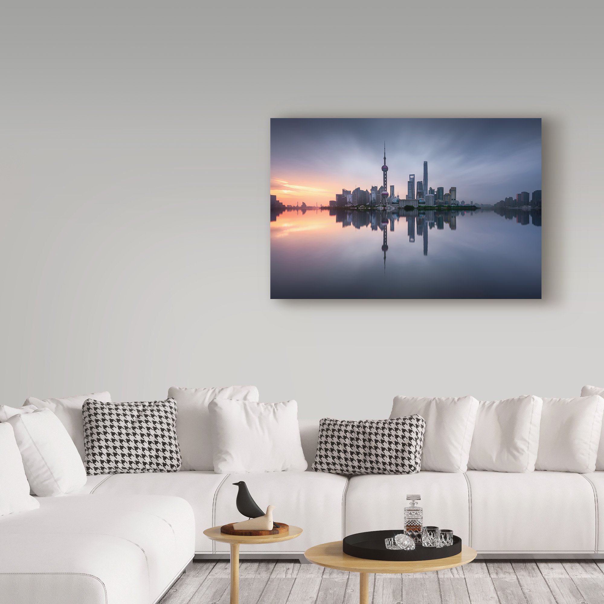 Good Morning Shanghai by Jesus M. Garcia - 30x47 Inch Large Wall Art Print - Perfect for Living Room, Bedroom & Office Decor
