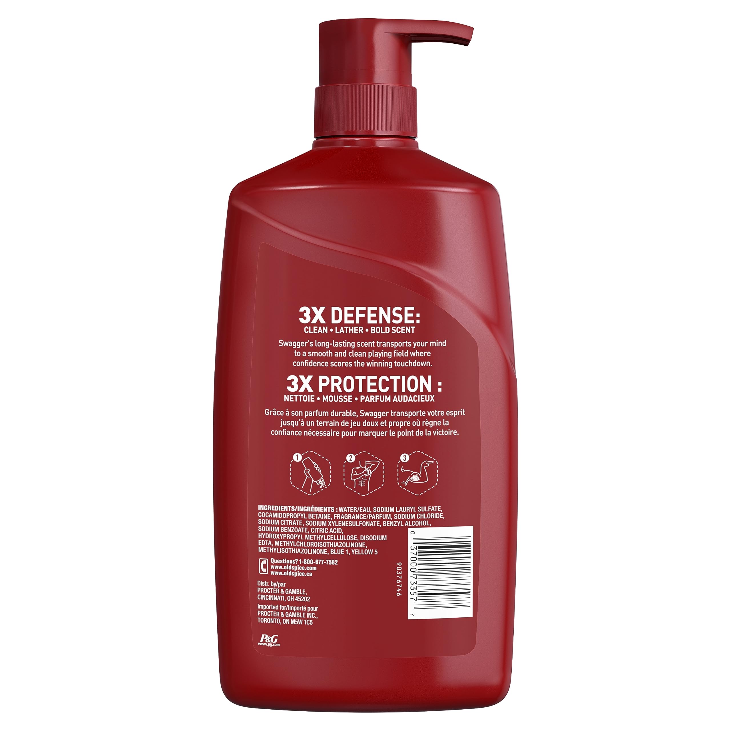 Old Spice Swagger Scent of Confidence Men's Body Wash, 33.4 fl oz - Refreshing Shower Gel for Daily Use, Gym & Post-Workout Cleanse
