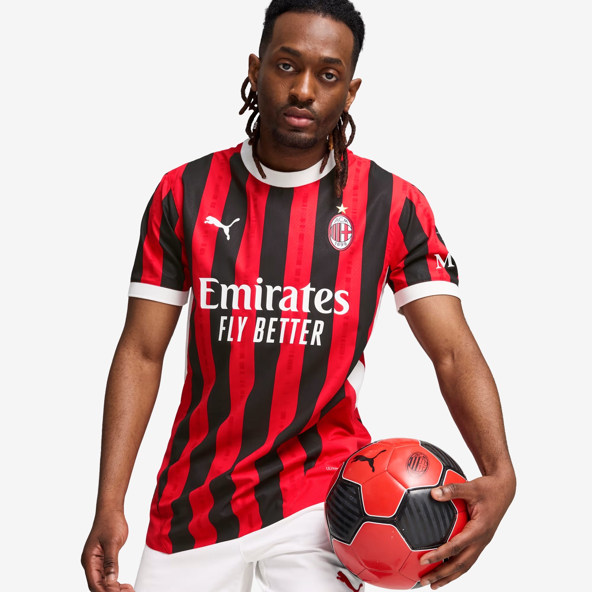 PUMA AC Milan 2024/25 Match Home Soccer Jersey - Official Authentic Football Shirt for Men - Perfect for Match Day, Training & Fan Support