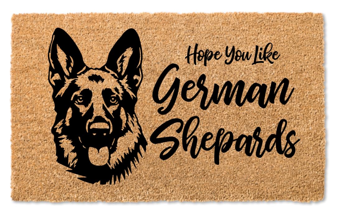 Premium German Shepherd Doormat - Custom Personalized Welcome Mat for Front Door | Wedding Gift, Closing Gift, Family Monogram | Thick Coir & Made in USA | Perfect for Home Entryway, Pet Lovers & Housewarming