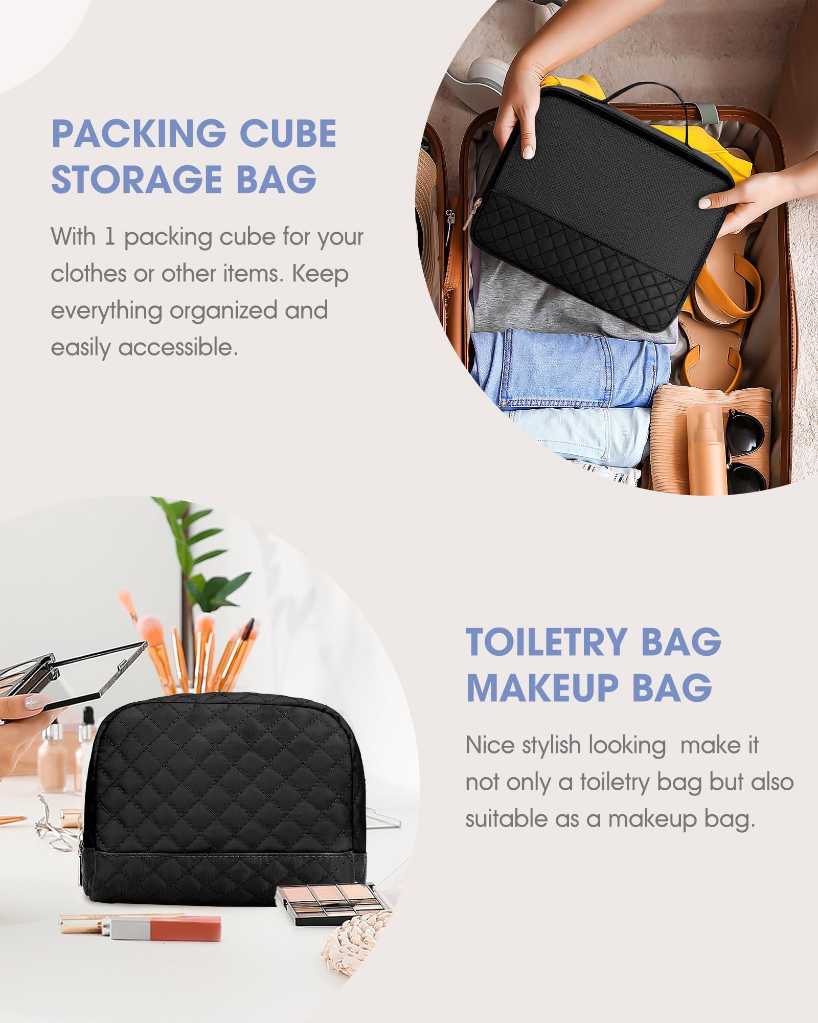 Women's Travel Weekender Bag with Shoe Compartment & Wet Pocket - Gym Yoga Duffel Carry On Overnight Bag for Hospital Labor Delivery - Perfect for Travel, Workout, Maternity & Weekend Getaways (Black)