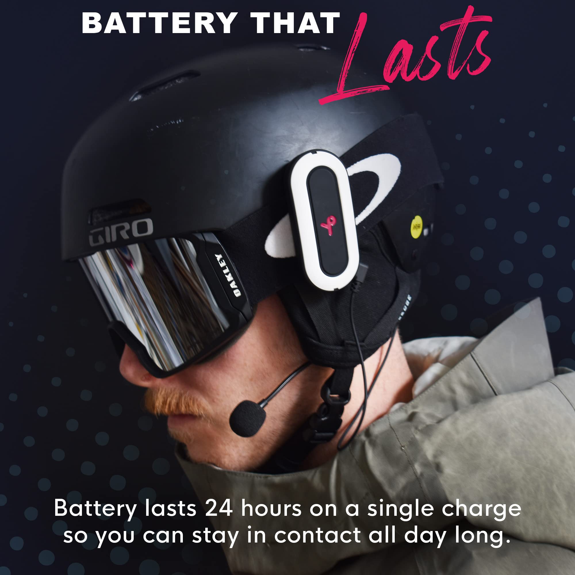 Bluetooth Intercom Headset for Outdoor Adventure Sports - 2000ft+ Wireless Range, Hands-Free Communication for Snowboarding, Skiing, Motorcycling, Biking & Climbing - Perfect for Group Rides, Mountain Adventures & Extreme Sports