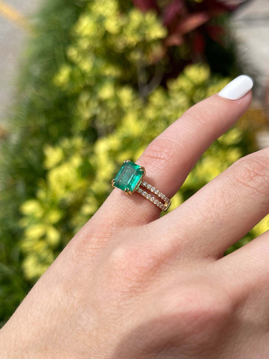 2.70tcw 18K Gold Natural Emerald Cut Diamond Double Prong Engagement Ring for Women – Perfect for Proposals, Anniversaries & Bridal Jewelry