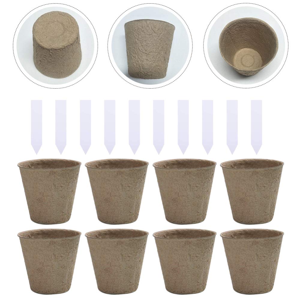 DOITOOL 110pcs Biodegradable Peat Pots for Seedlings - Disposable Nursery Pots, Plant Starter Pots, Garden Germination Kit for Vegetables, Herbs & Flowers - Perfect for Indoor/Outdoor Gardening & Transplanting