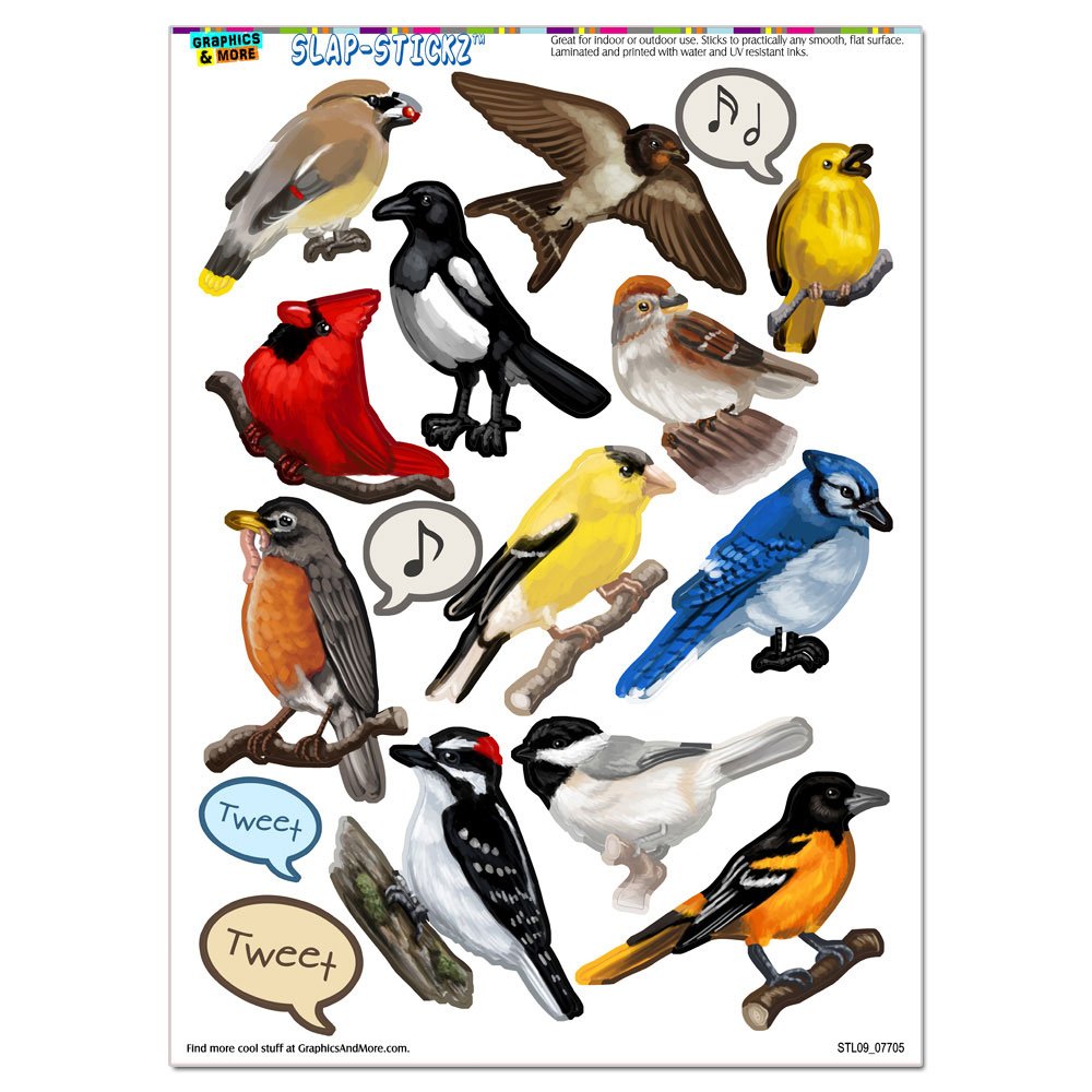 Finch & Cardinal Bird Stickers - Premium Slap-STICKZ™ for Scrapbooking, Car Windows, Party Decor | Waterproof & Durable DIY Craft Decals for Home, Office & Gifts