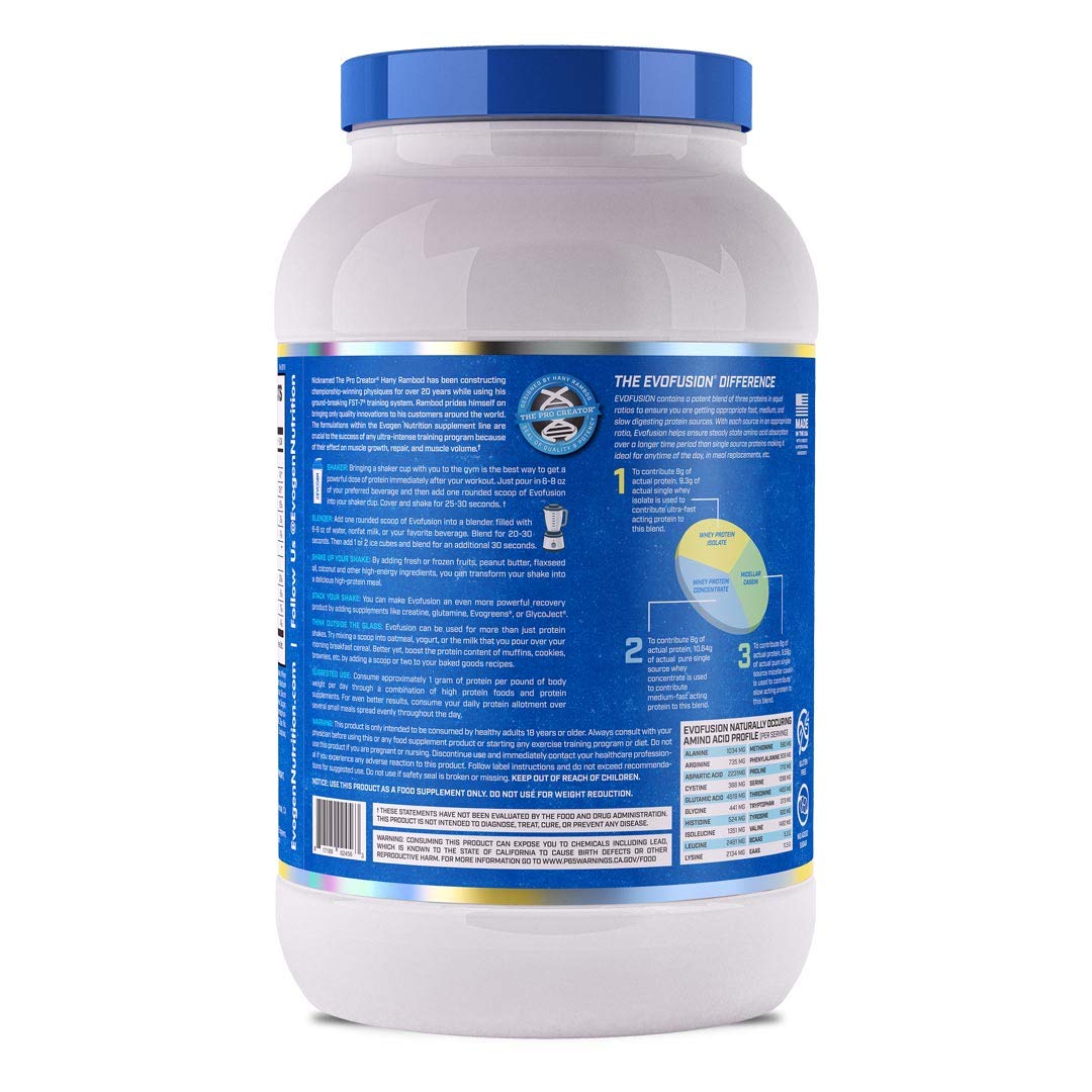 Evogen Evofusion Sustained Protein Powder - Whey Protein, Micellar Casein & MCT Oil Blend for Muscle Growth & Recovery | S'Mores Flavor | 23 Servings | Post-Workout & Nighttime Muscle Support