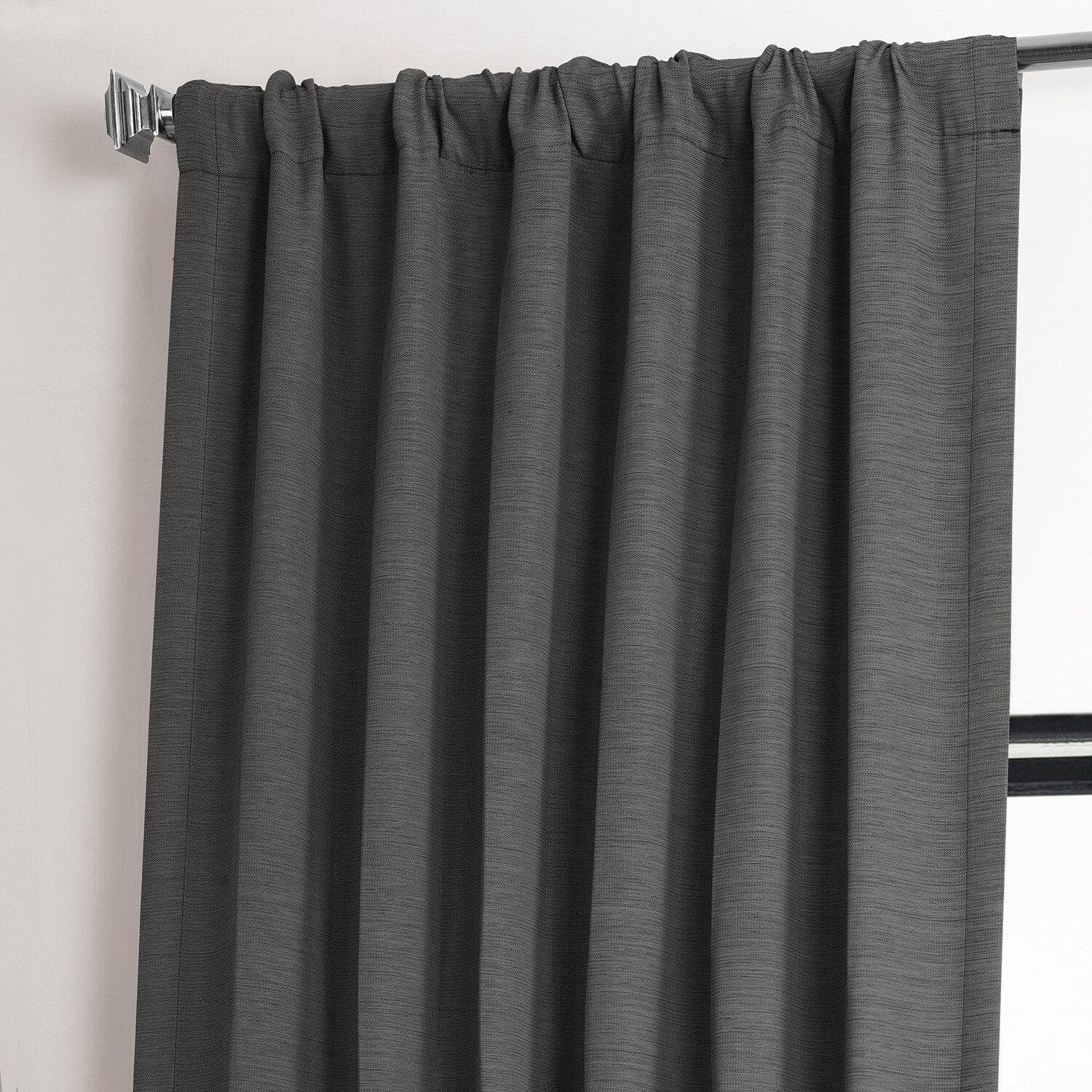 Armour Grey Textured Bellino Blackout Curtains for Bedroom & Living Room - Noise Reducing Thermal Insulated Window Drapes for Home Decor