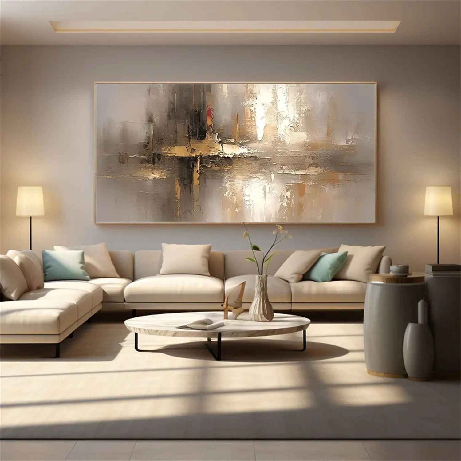 Abstract Painting #AB 257 - Modern Wall Art for Living Room, Bedroom & Office Decor | Large Canvas Artwork for Home & Commercial Spaces