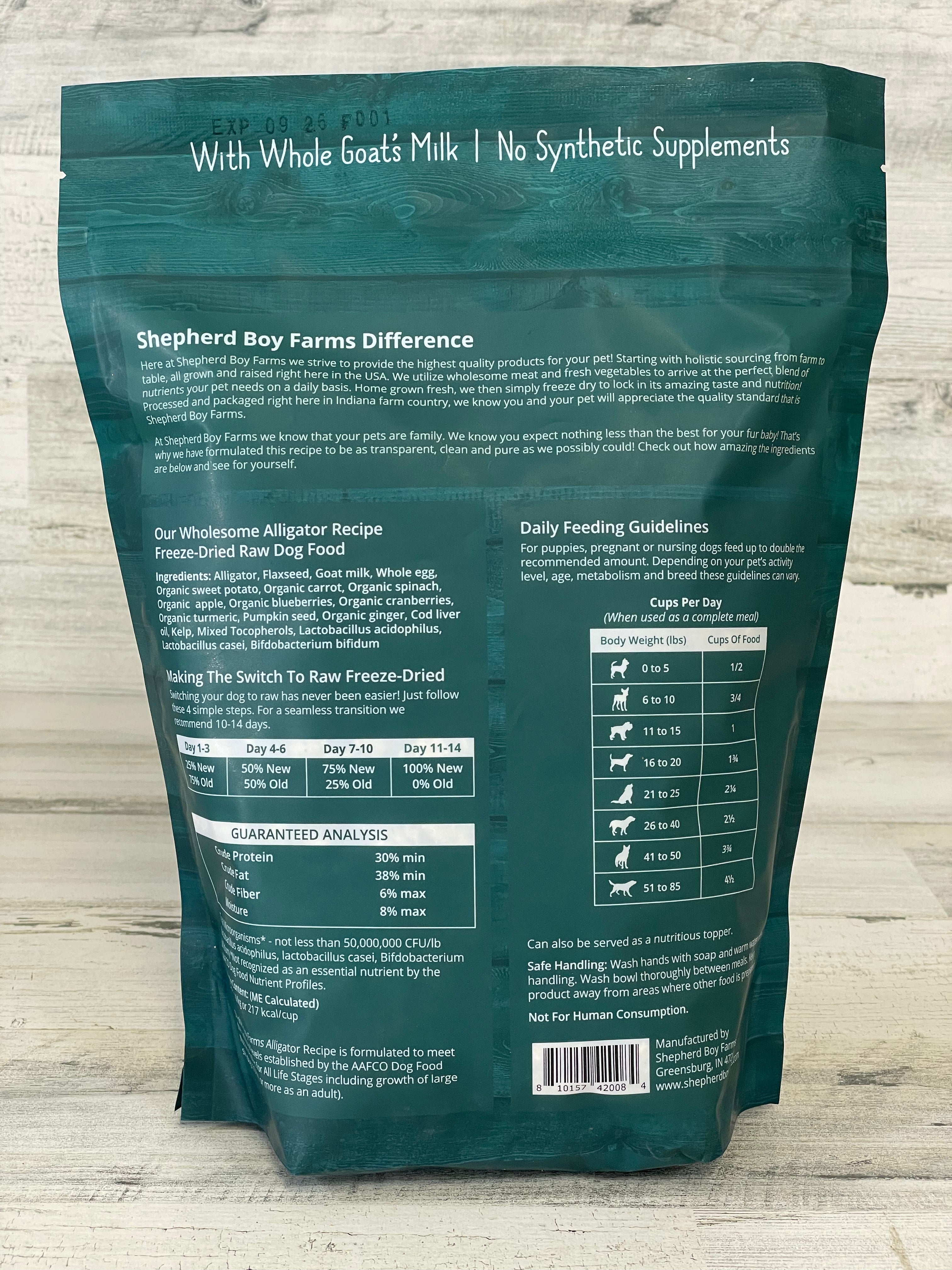 Premium Freeze Dried Alligator Meat (14oz) by Shepherd Boy Farms | High Protein Snack for Camping, Survival Kits & Carnivore Diet