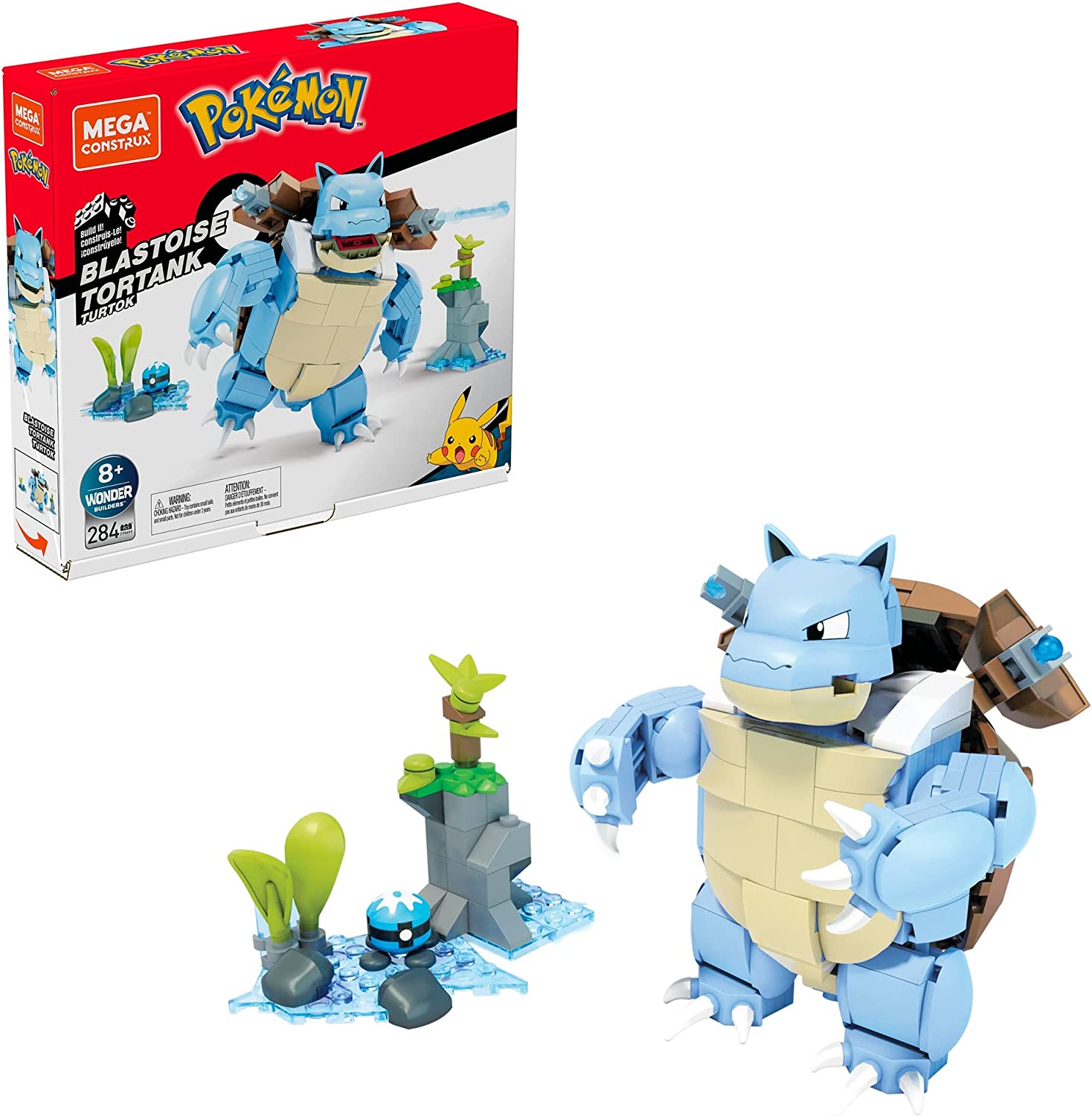 MEGA CONSTRUX Pokemon Blastoise Building Set FPM99 - Creative STEM Toy for Kids, Perfect for Collectors & Pokemon Fans | Birthday Gifts, Room Decor, and Interactive Play