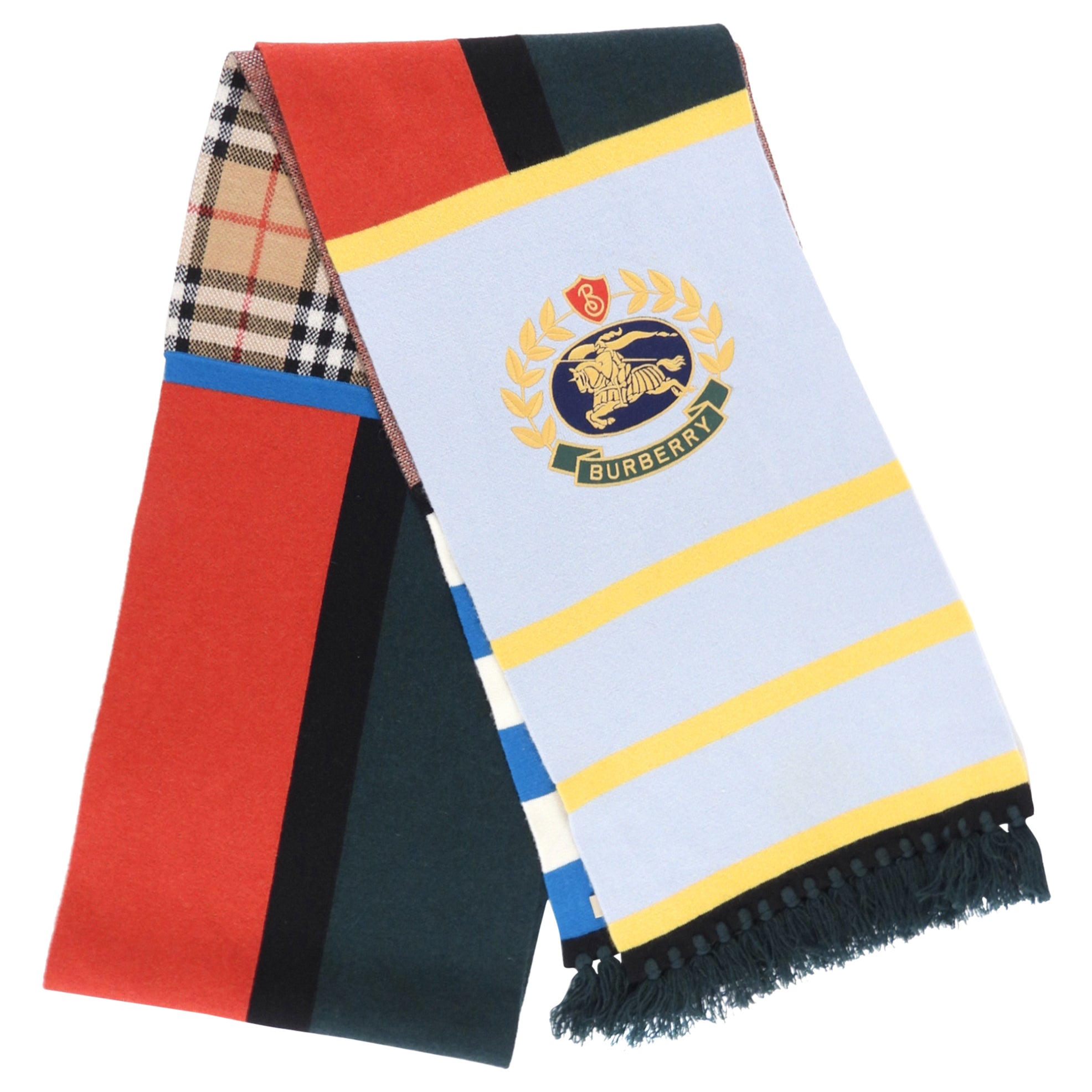 Burberry 2019 Limited Edition Cashmere Patch Football Scarf - Luxury Winter Accessory for Men & Women - Perfect for Football Games, Cold Weather & Fashion Statements