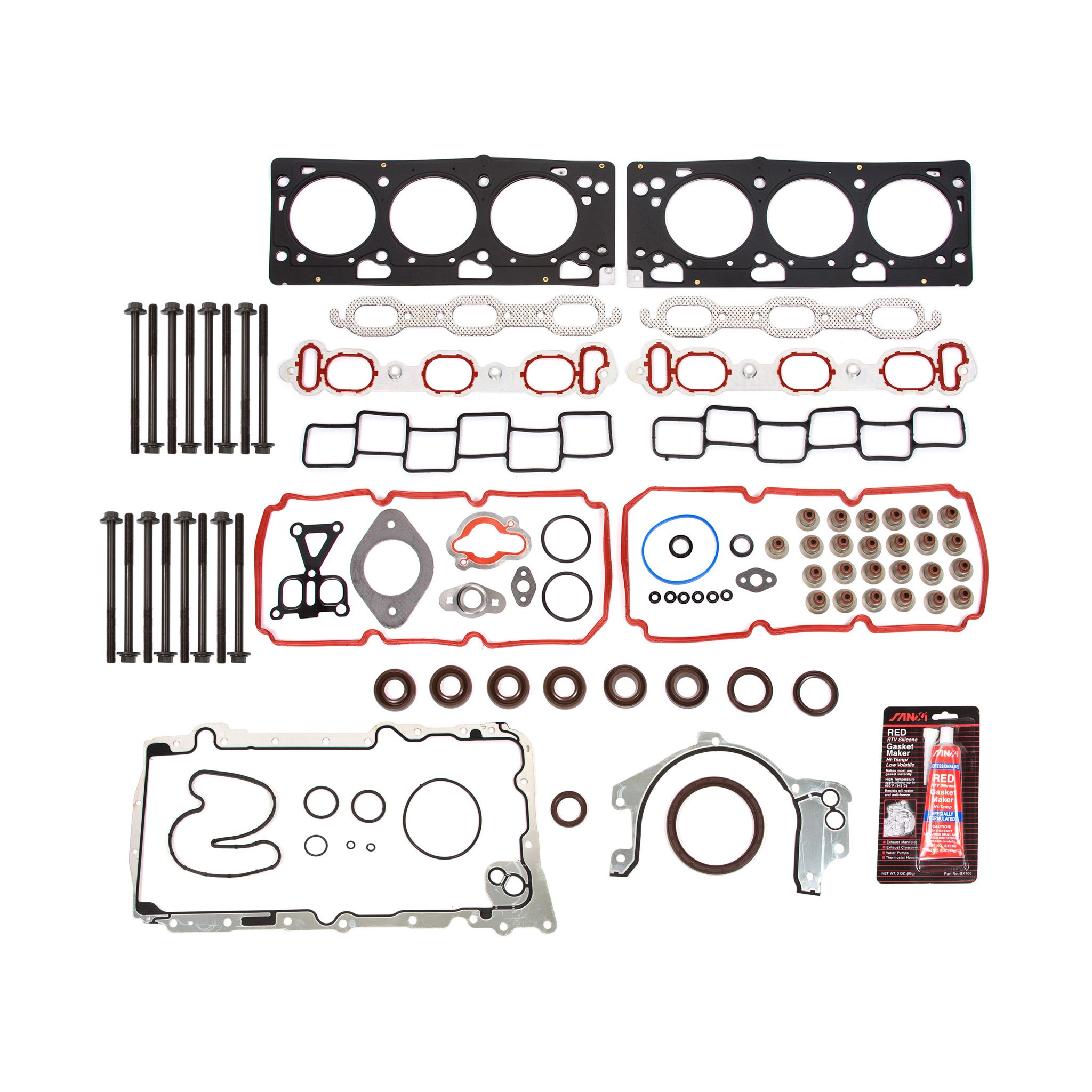 MA-4216924932 Full Gasket Set with Head Bolts Compatible with 2007-2010 Chrysler Dodge 3.5L SOHC V6 Engine - Perfect for Engine Rebuild & Repair Kits