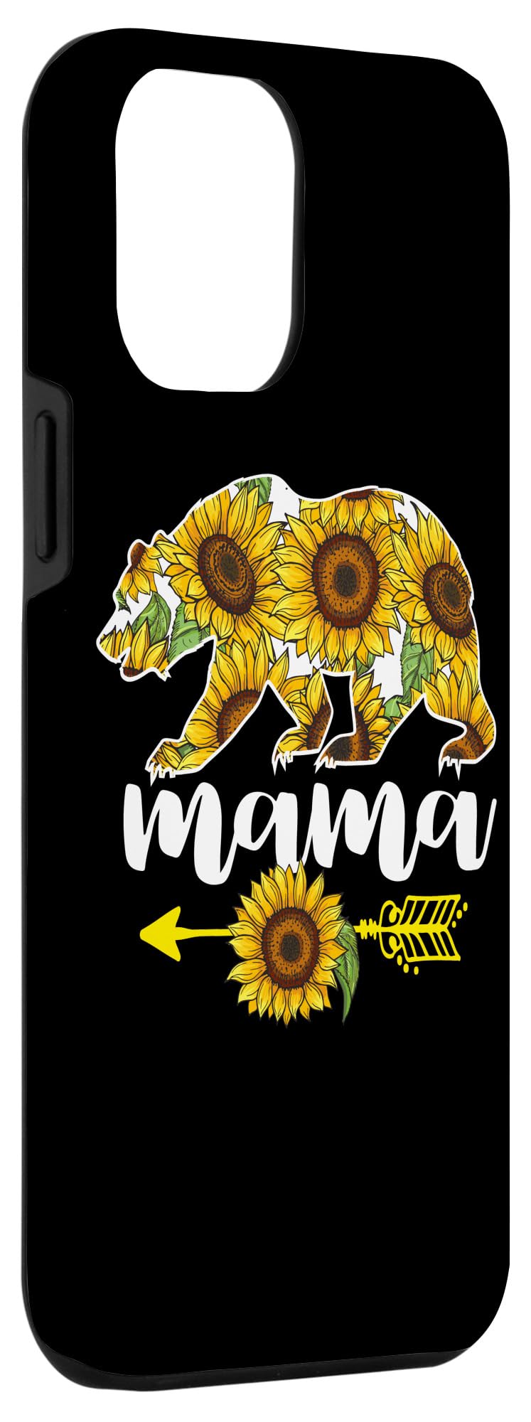 iPhone 12 Pro Max Case - Cute Sunflower Floral Design with Black Background - Perfect Gift for Mom, Women, Mothers Day - Protective Phone Cover for Everyday Use & Special Occasions