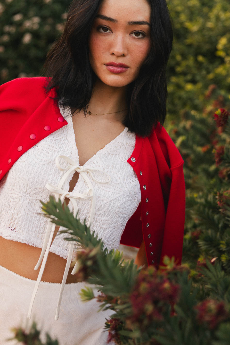 Annelise Embroidered Women's Vest in Oatmeal - Boho Chic Lace Trim Cardigan - Perfect for Fall Layering & Casual Outfits