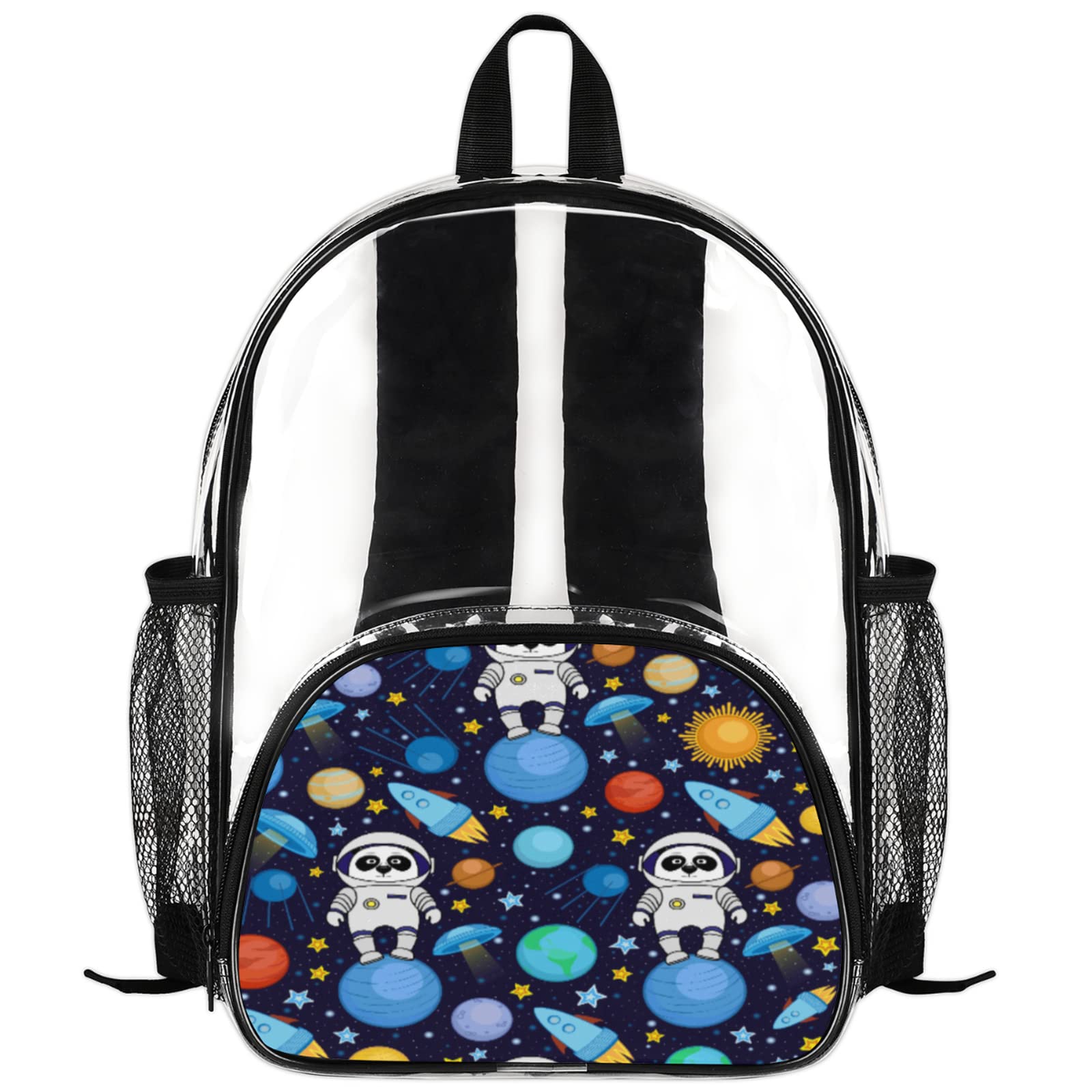 **Custom Cartoon Panda Kids Backpack - Personalized Clear Backpack for Boys & Girls, Waterproof School & Travel Backpack for Preschoolers - Perfect for Daycare, Field Trips & Outdoor Adventures**
