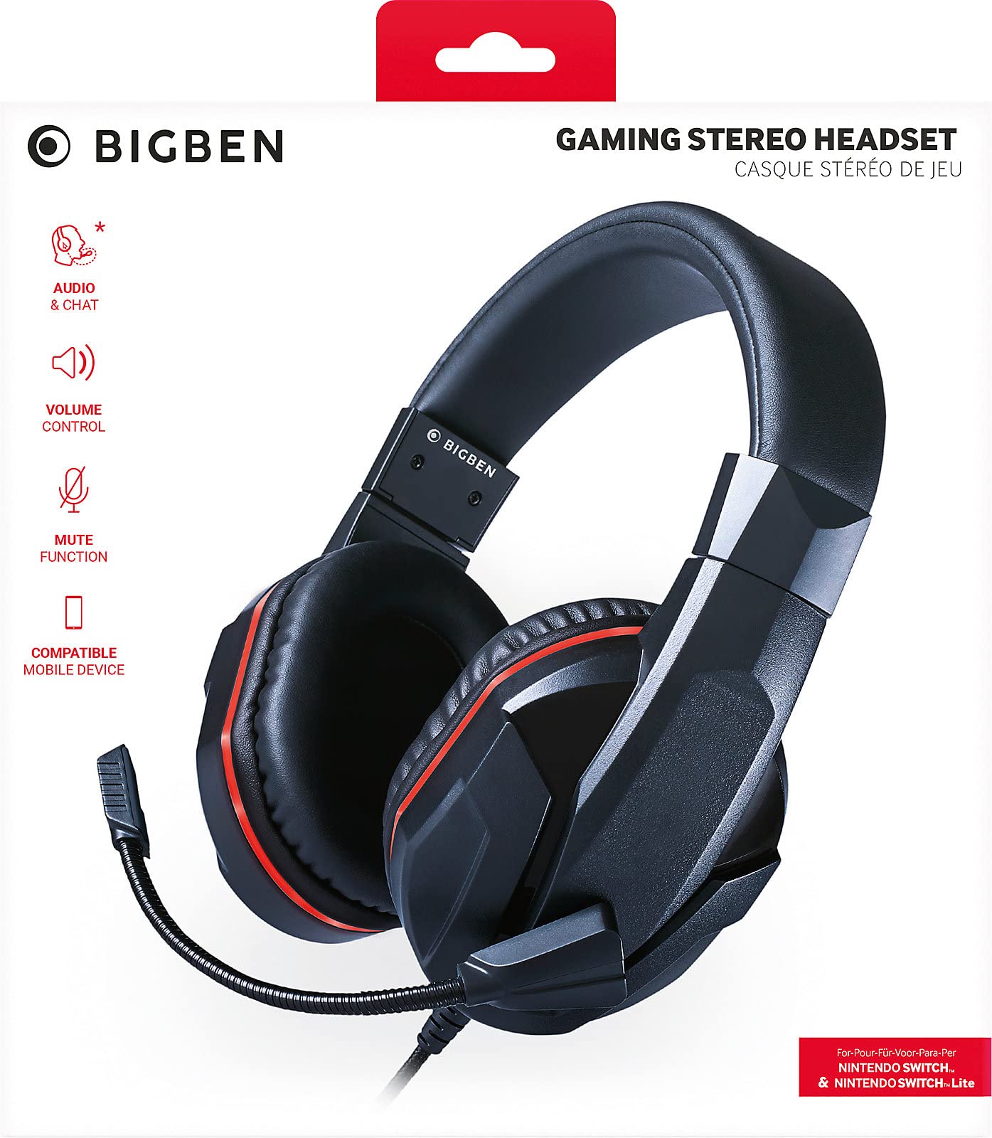 Bigben Interactive Gaming Headset for Nintendo Switch & Switch Lite - Wireless Headphones with Mic for Immersive Gaming & Online Play