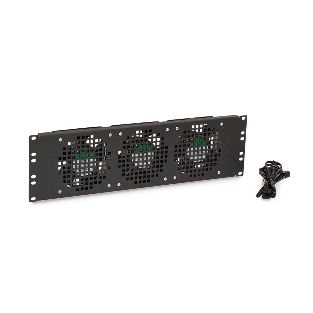 Kendall Howard 3U Rack Mount Triple Cooling Fan Panel - Server Cabinet Cooling Solution for Data Centers & Home Offices