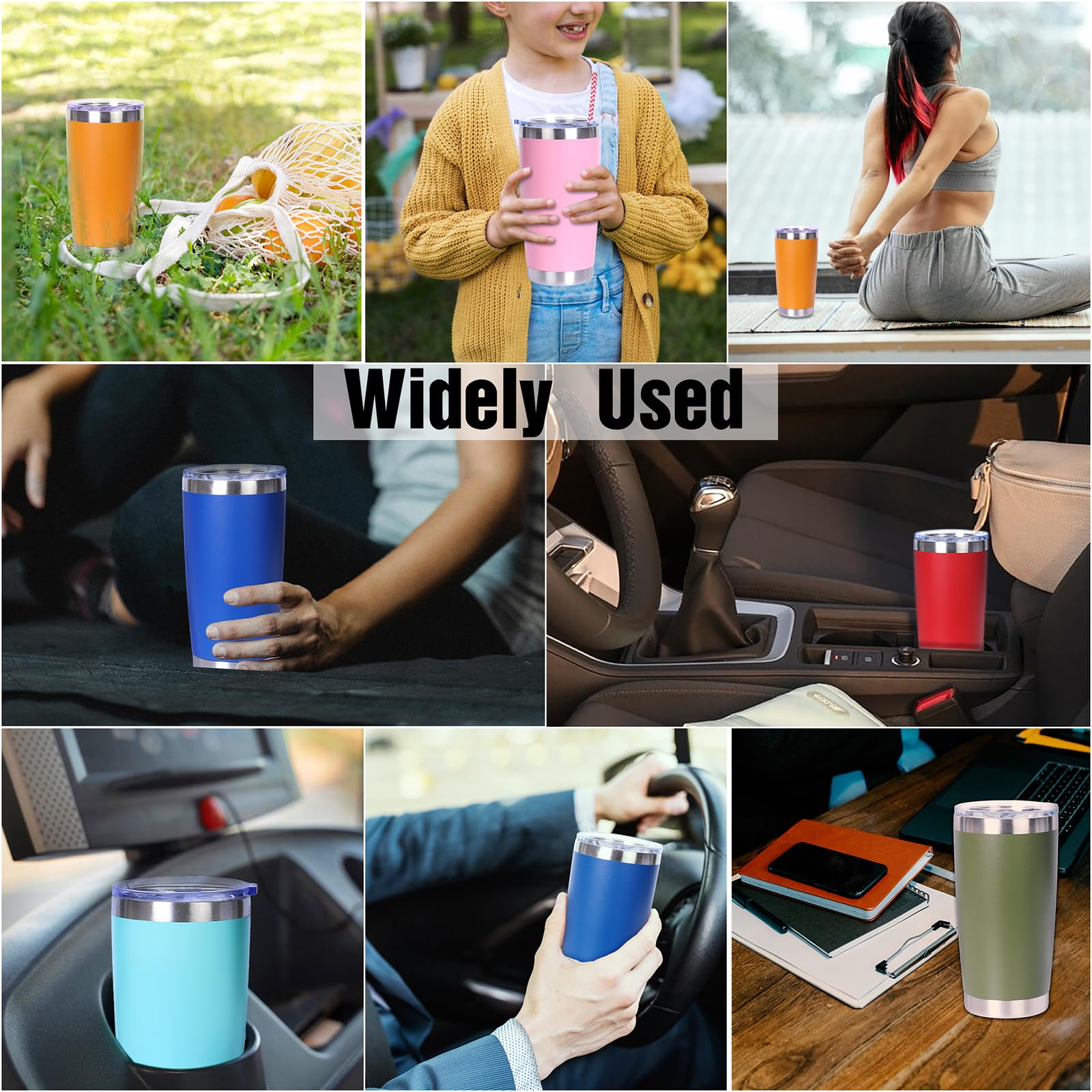 Premium 20oz Stainless Steel Vacuum Insulated Tumbler - Double Wall Thermal Travel Mug with Powder Coated Finish (White) - Keeps Drinks Hot/Cold for Hours - Perfect for Coffee, Tea, Office, Gym & Outdoor Adventures