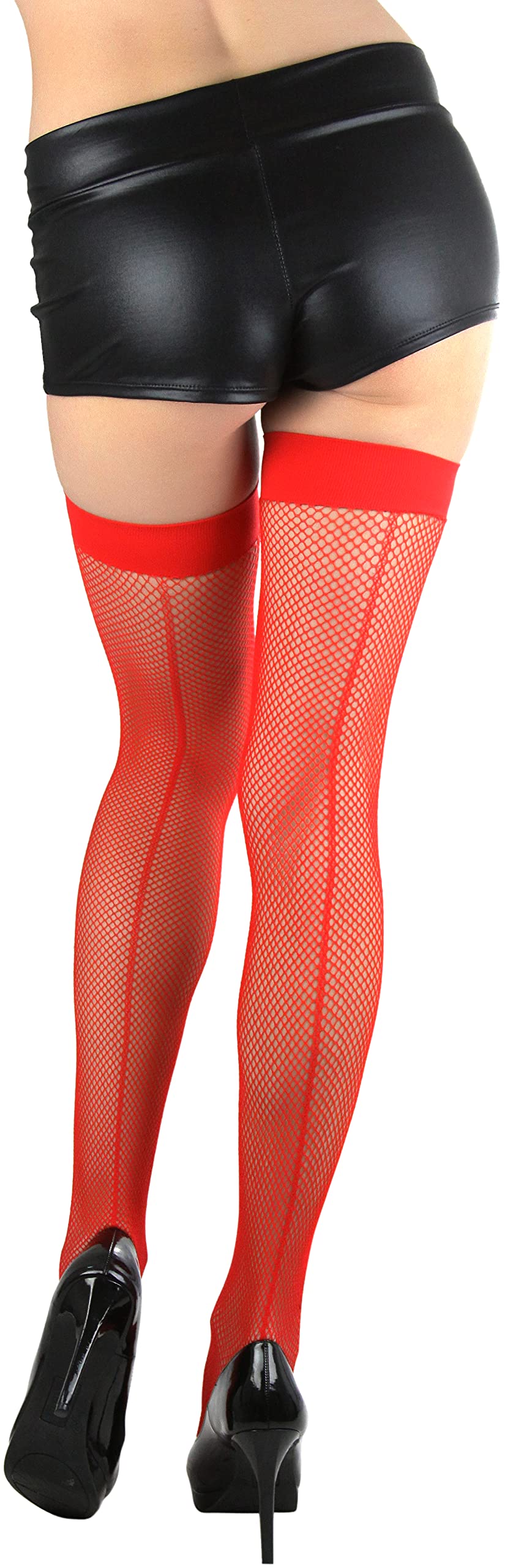 ToBeInStyle Women’s Bright & Vibrant Fishnet Thigh High Stockings - Sexy Fashion Hosiery for Parties, Cosplay & Night Out