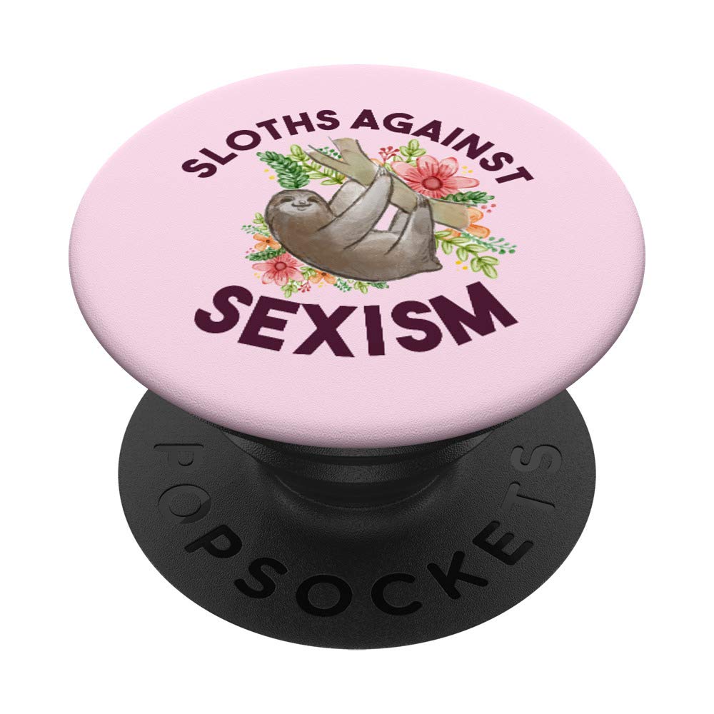 Sloths Against Sexism Cute Feminist Pink T-Shirt - Empowering Gift for Women & Girls - Perfect for Protests, Women's Day & Feminist Events