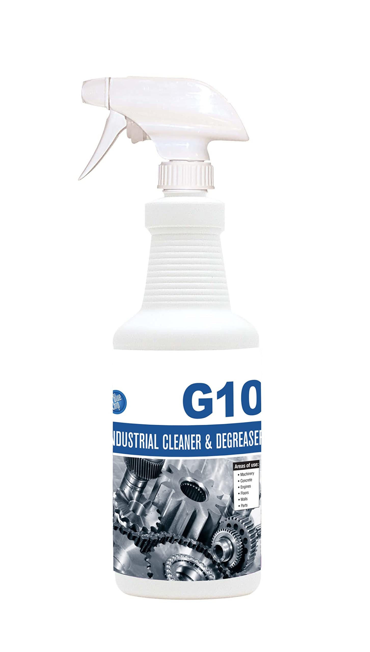Blue Chip G10 Cleaner & Degreaser - 32oz Trigger Spray (12 Pack/Case) - Heavy Duty Multi-Surface Cleaner for Kitchen, Garage & Industrial Use