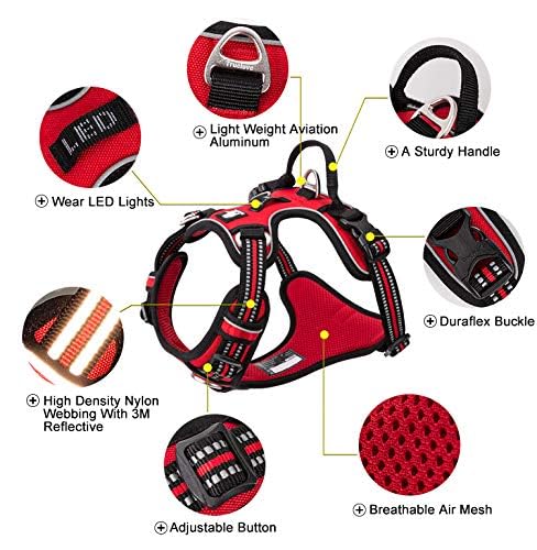 WINHYEPET No Pull Dog Harness - Reflective Adjustable Soft Mesh Vest for Small, Medium & Large Dogs - Padded Comfort for Running, Walking & Training (Brown, Large) - Perfect for Outdoor Adventures & Daily Walks