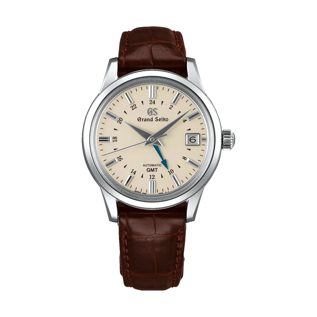 SBGM221 Elegance Mechanical GMT Watch 39.5mm Ivory Dial Leather Strap - Perfect for Business Travel & Luxury Fashion Accessories