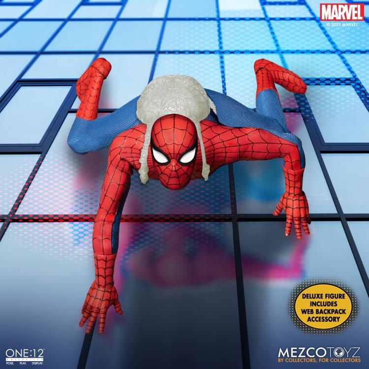 Mezco One:12 Collective Amazing Spider-Man Deluxe Edition Action Figure - Premium Collectible for Marvel Fans, Home Display & Gift Idea