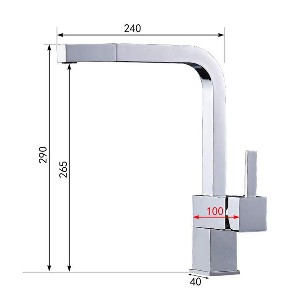 360 Degree Swivel Pull Out Kitchen Faucet - Chrome Square Sink Mixer Tap with Sprayer | Perfect for Washing Dishes, Filling Pots & Cleaning Vegetables
