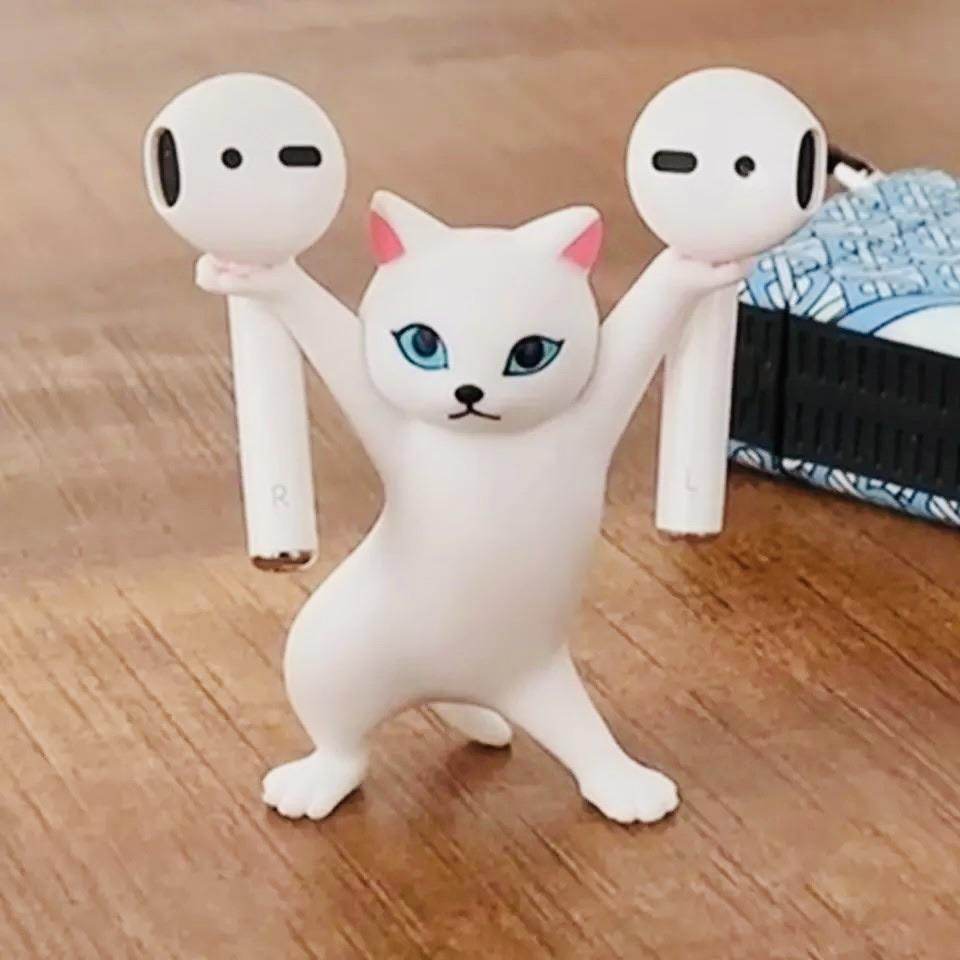 Cute Mochi Cat Phone Holder Stand - 5 Pack Adorable Cat-Shaped Silicone Grips for Phones, Tablets, and Devices - Perfect for Home, Office, and Car Use